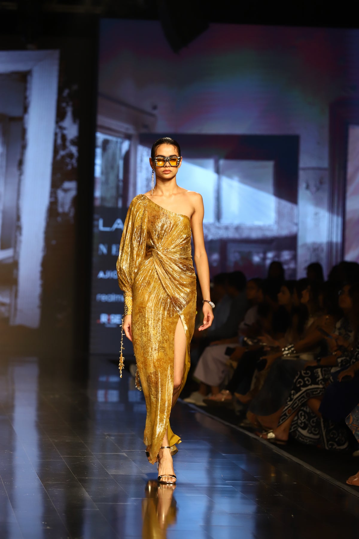 Dijon Lurex Printed Dress