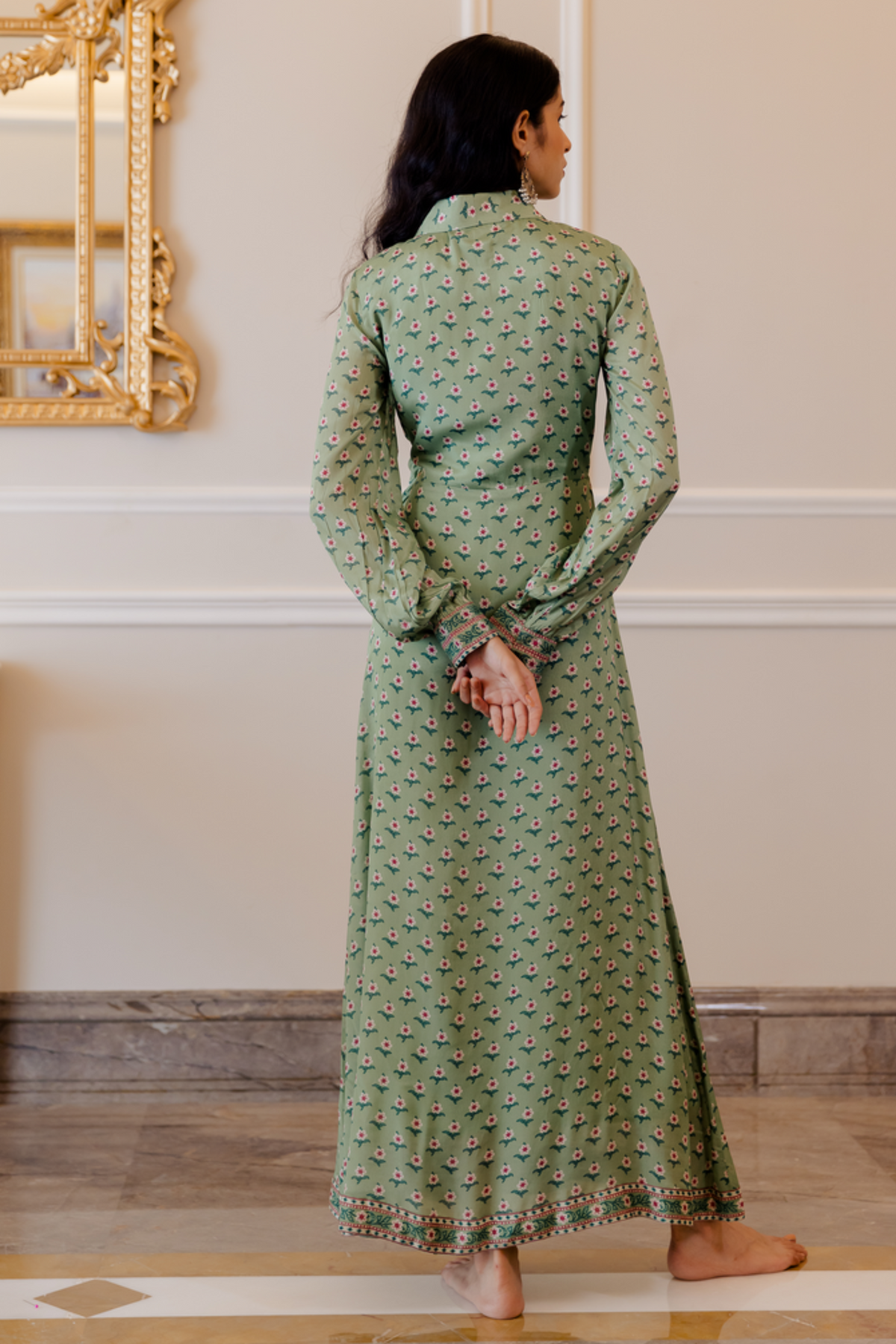 Pista green wrap dress