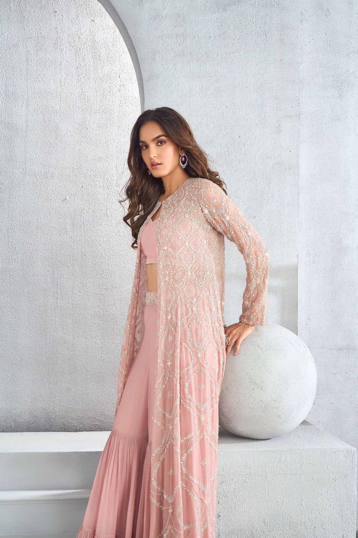 Pink floral jacket set