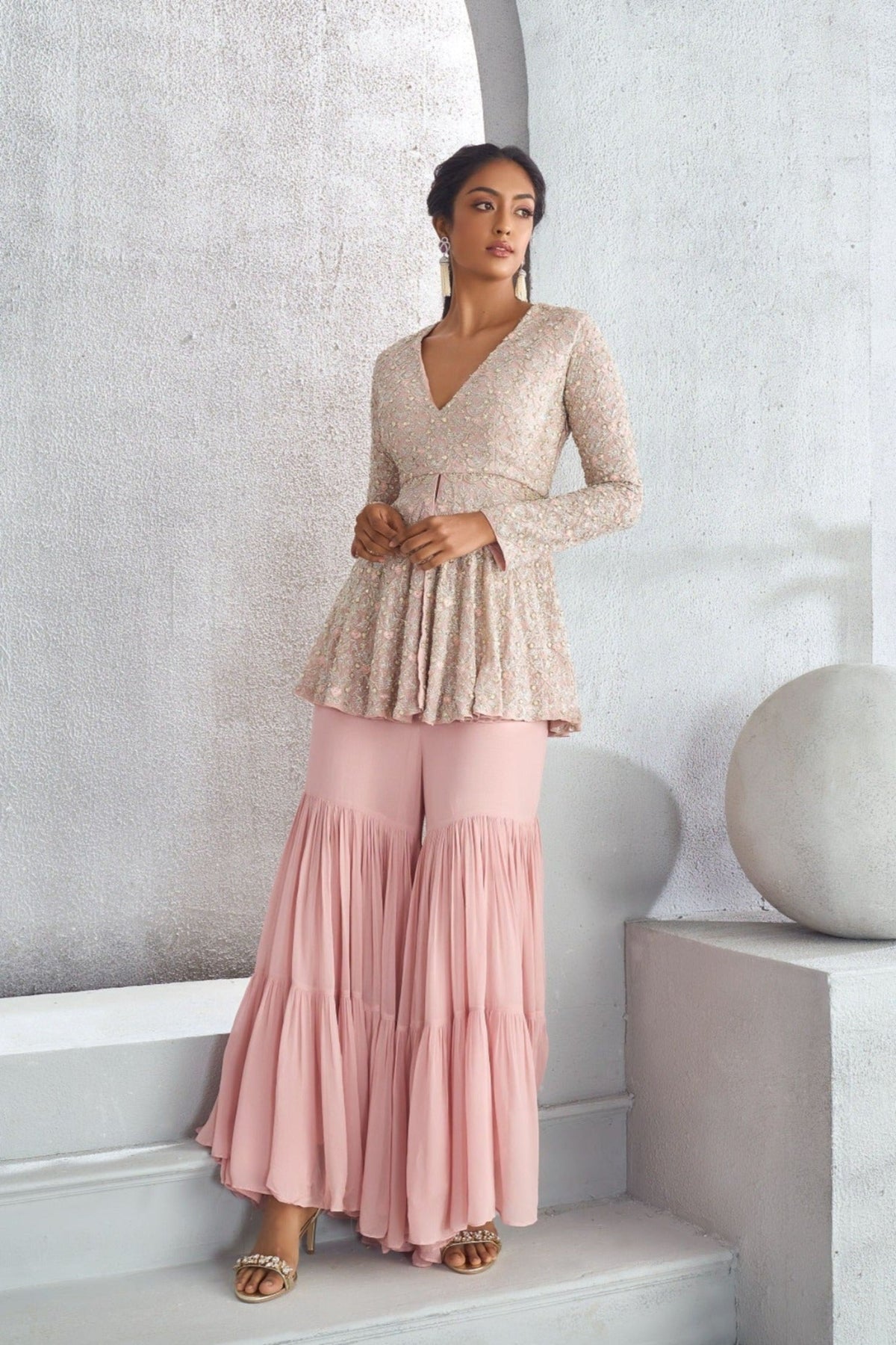 Classic floral peplum set