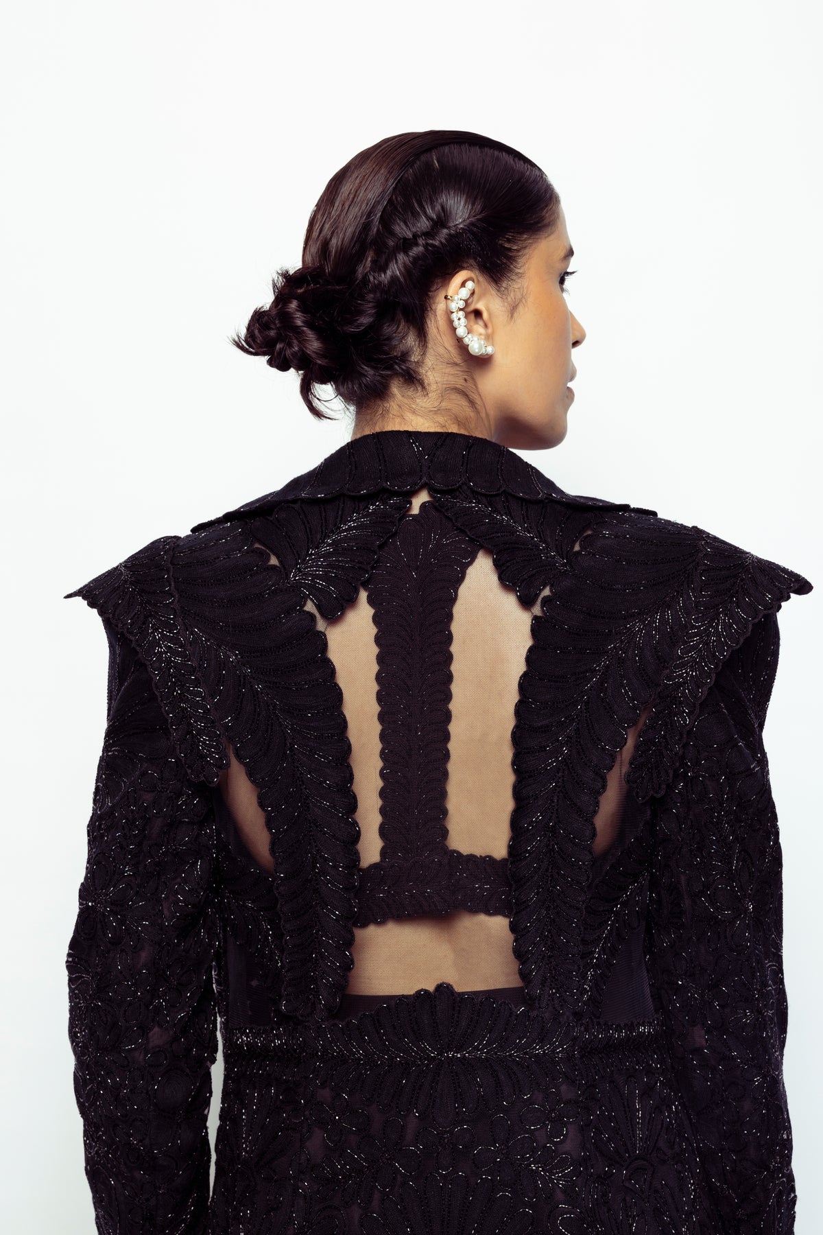The queen of spades embellished noire jacket set