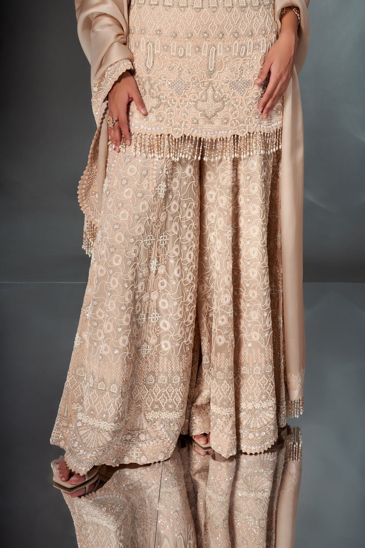 Beige Sharara Set