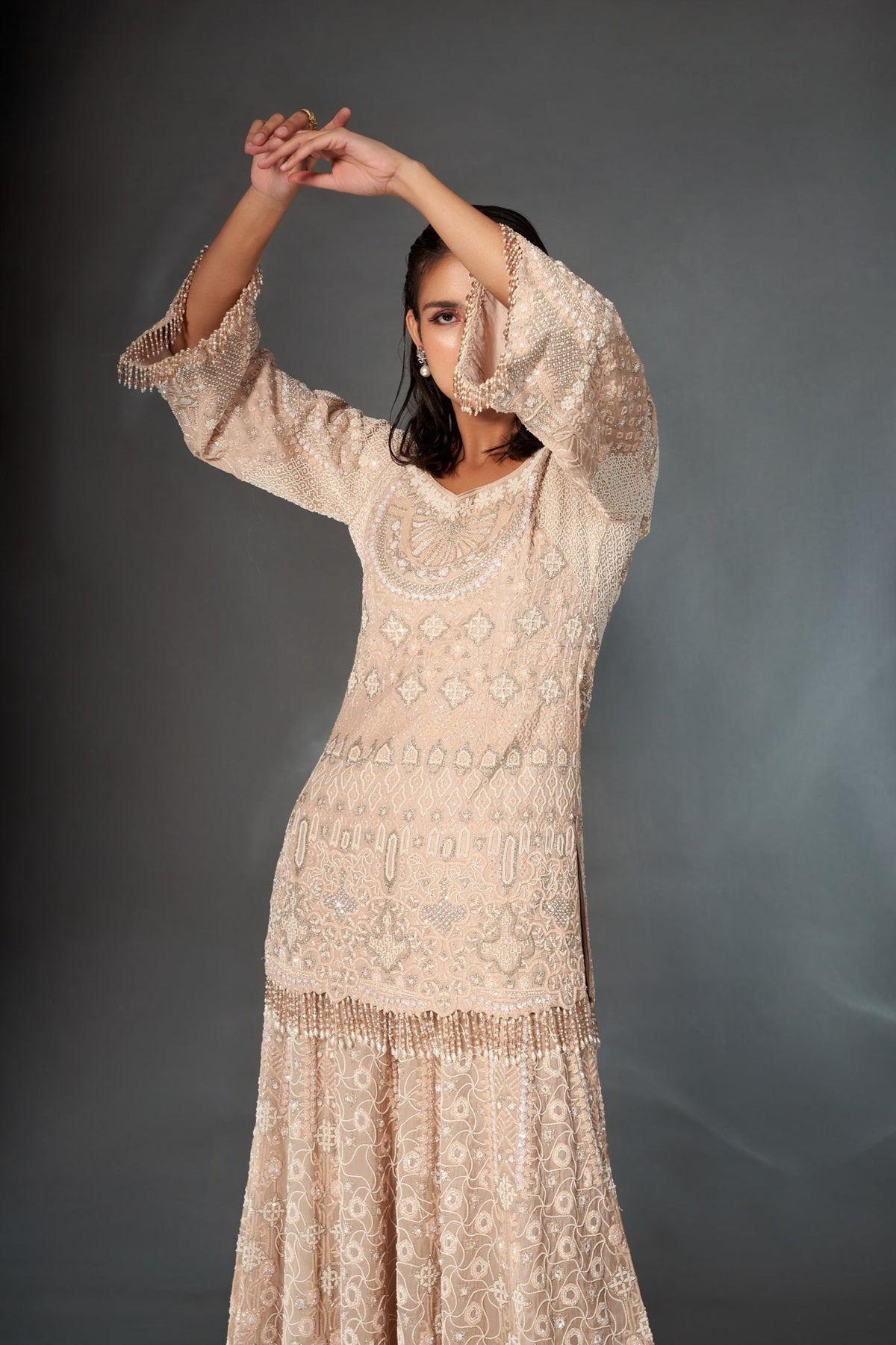 Beige Sharara Set