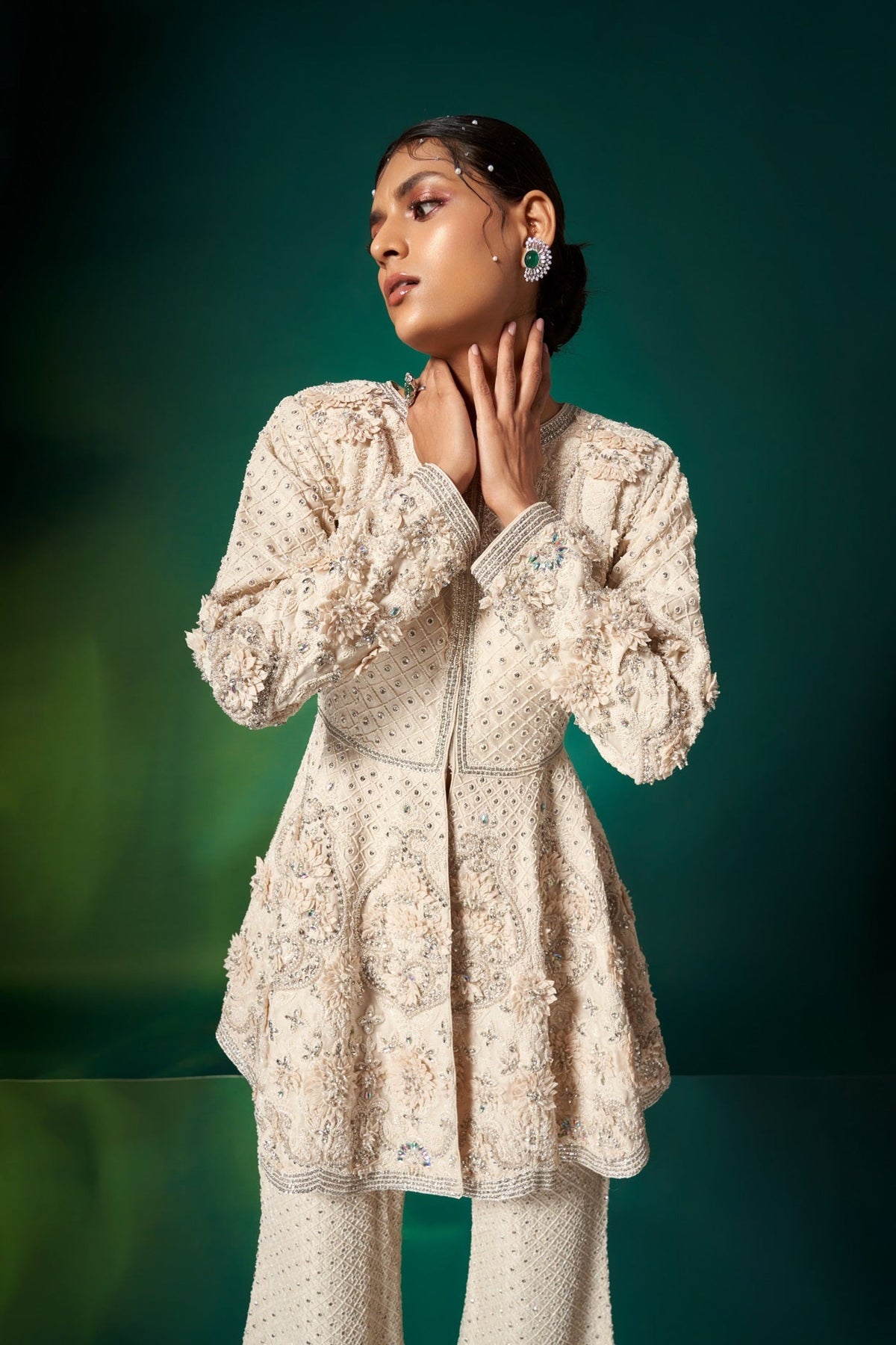 Ivory Peplum Kurta Set