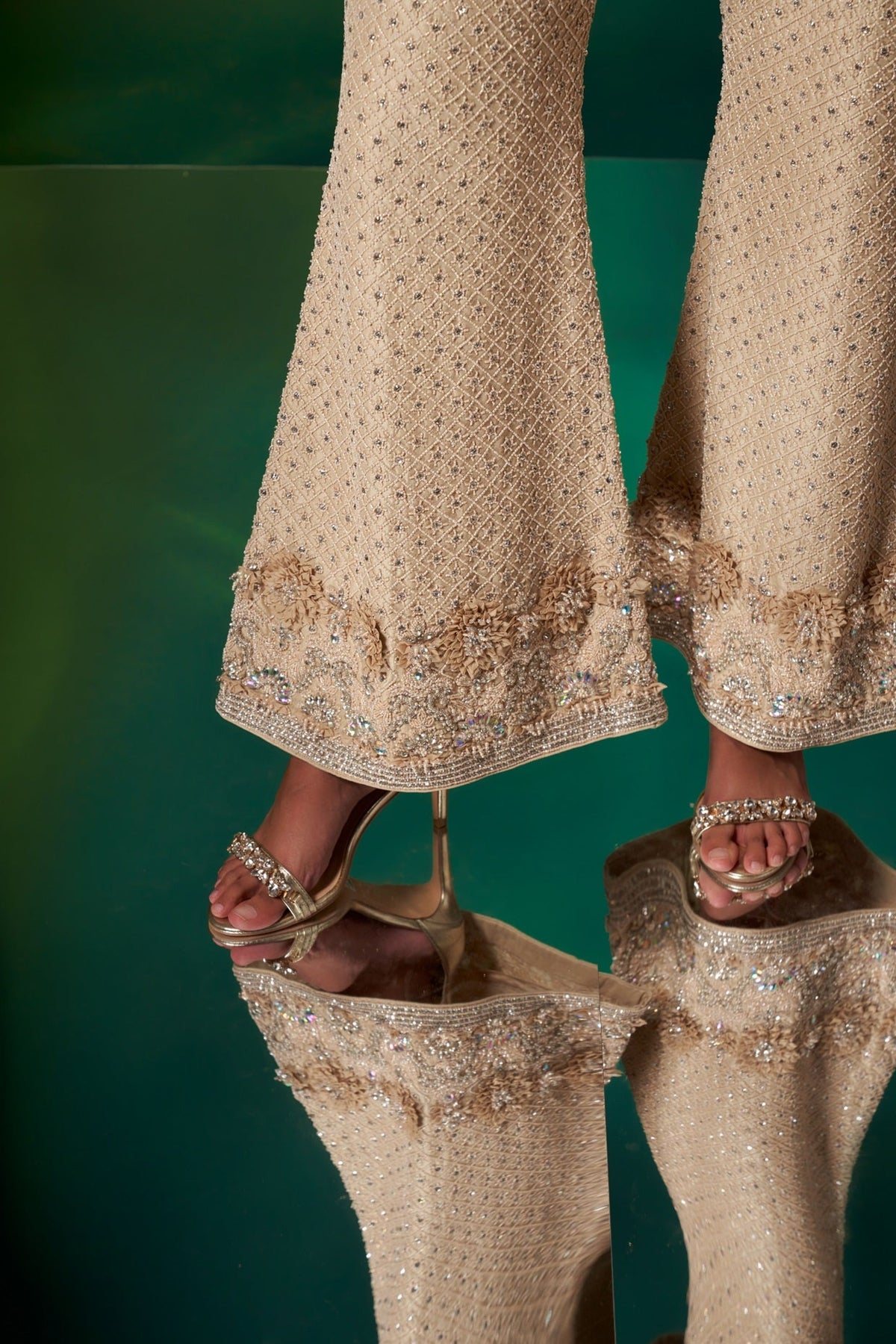 Beige Peplum Kurta Set