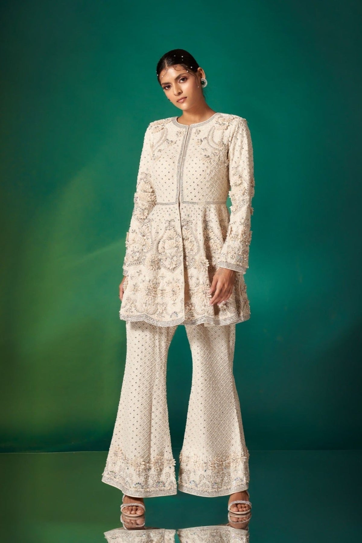 Ivory Peplum Kurta Set