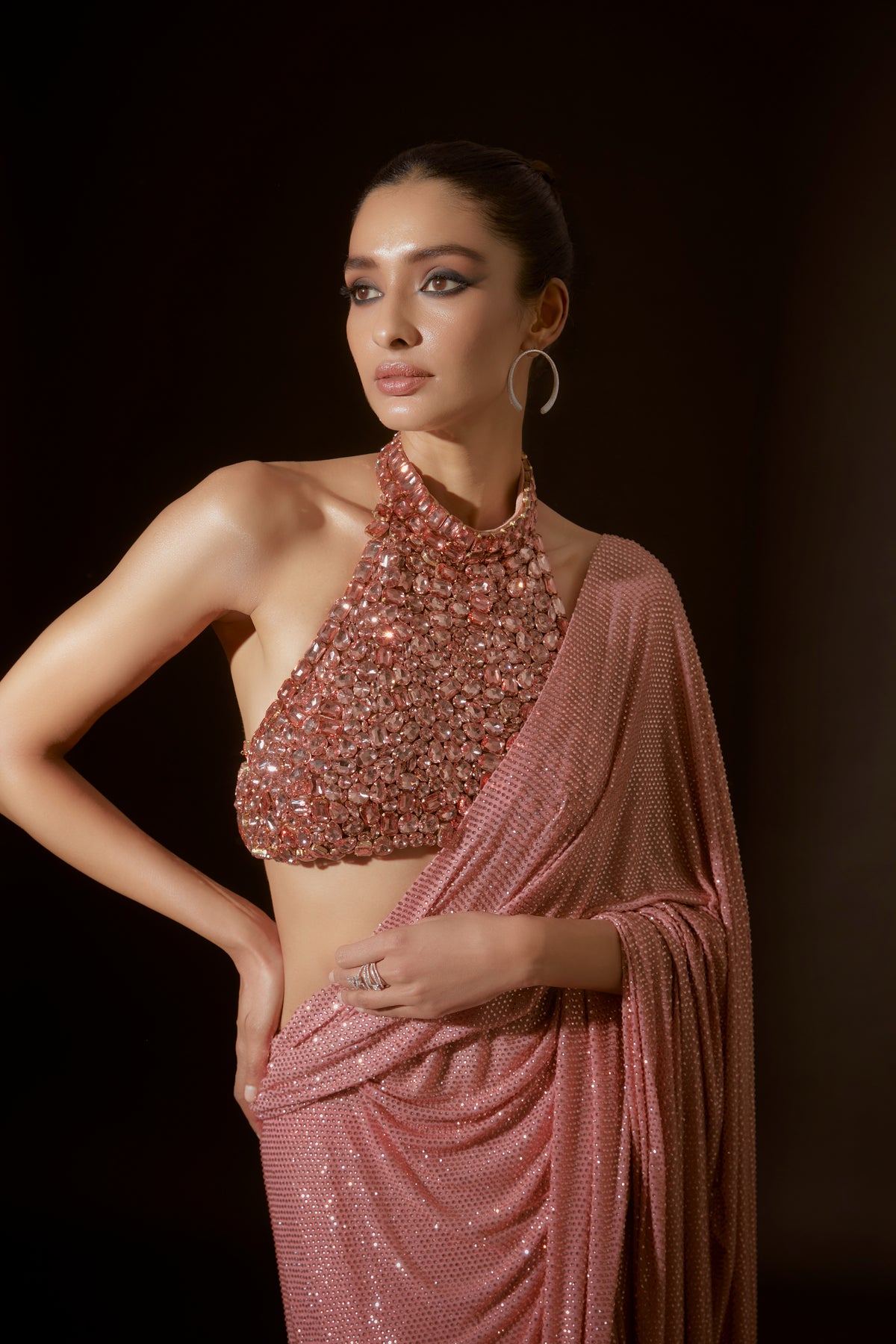 Peach Scarab Serenity Saree Set