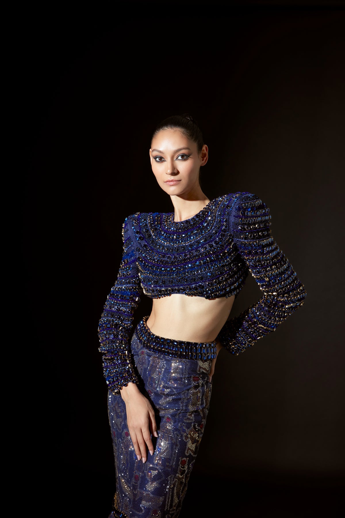 Blue Akhenaten Lehenga Set