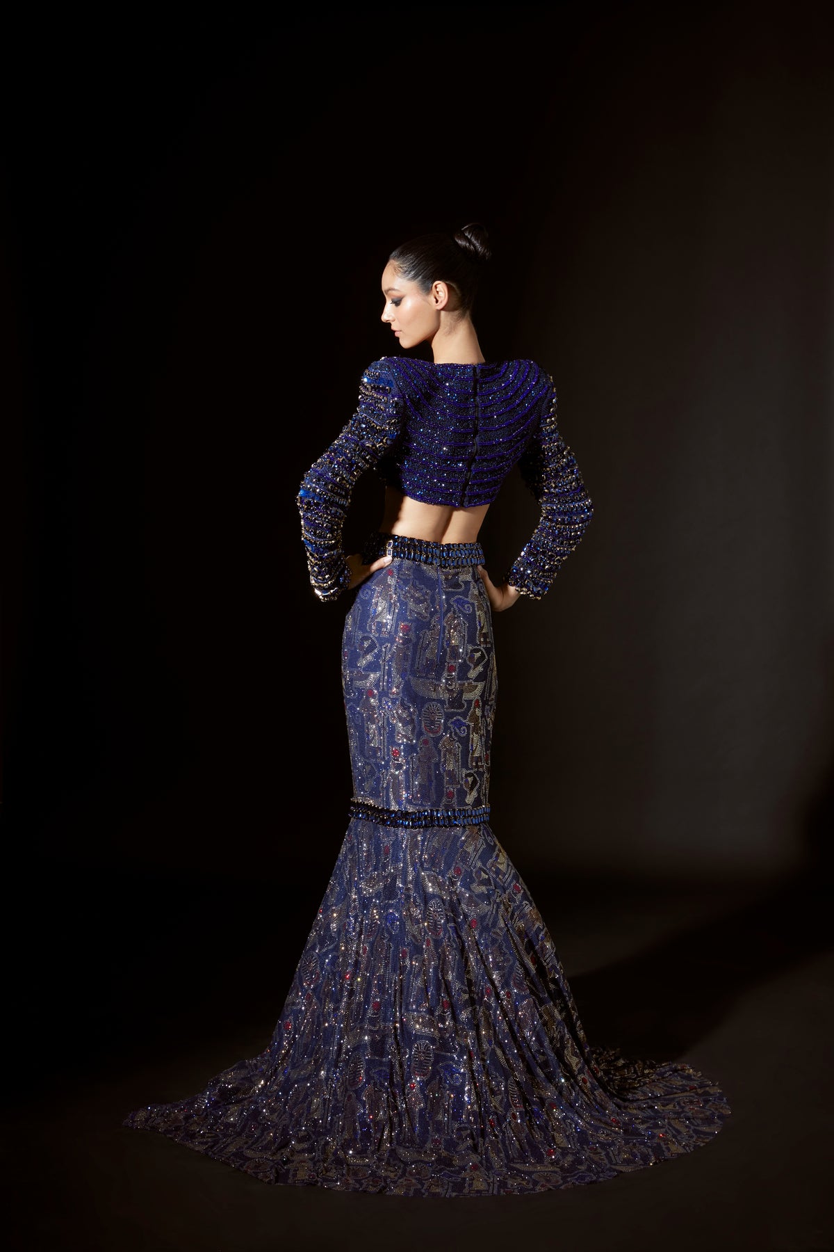 Blue Akhenaten Lehenga Set