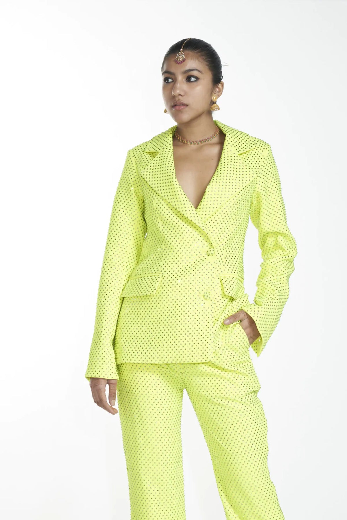 Crystal Neon Blazer Set