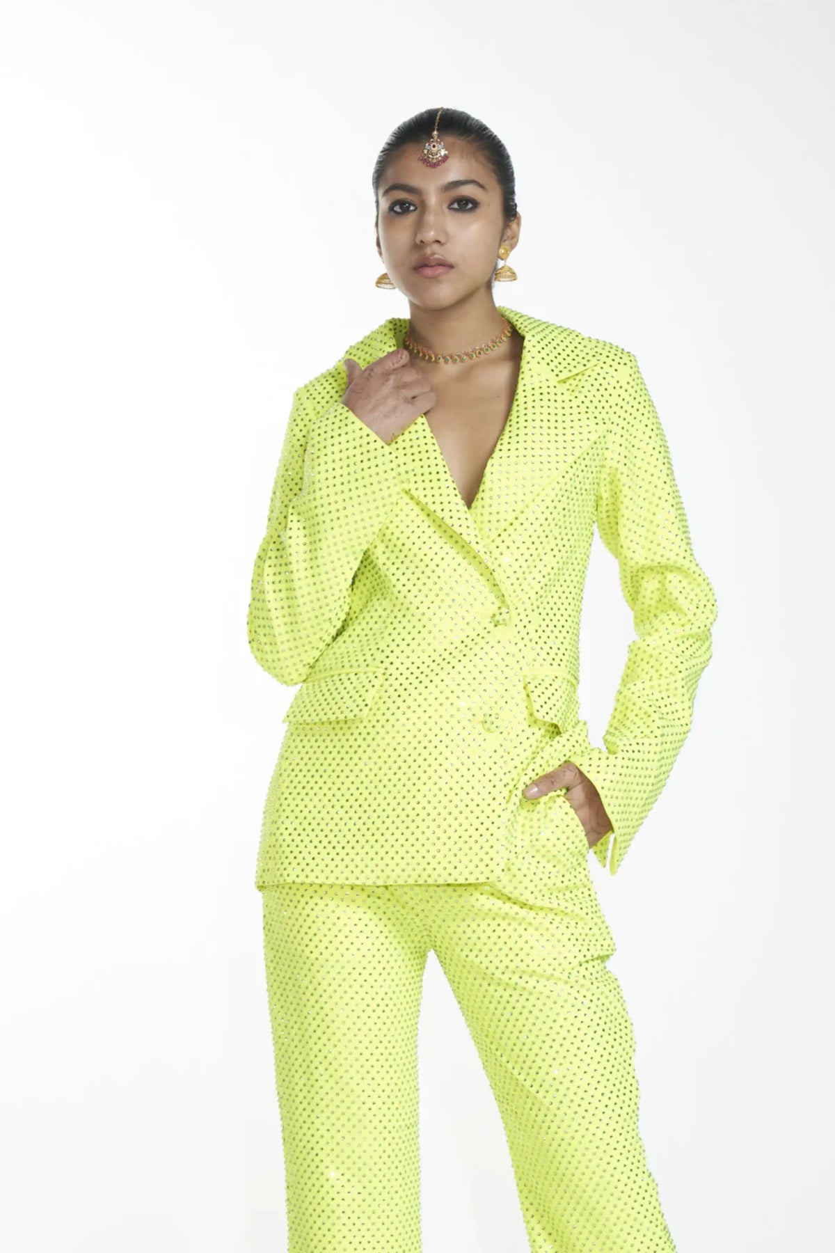 Crystal Neon Blazer Set