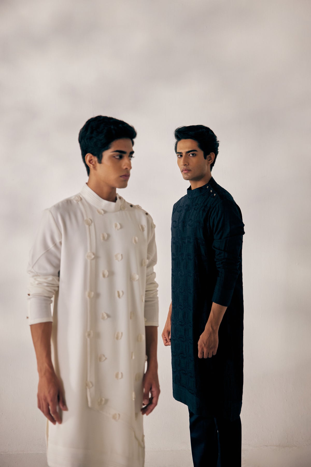 White Applique Kurta Set