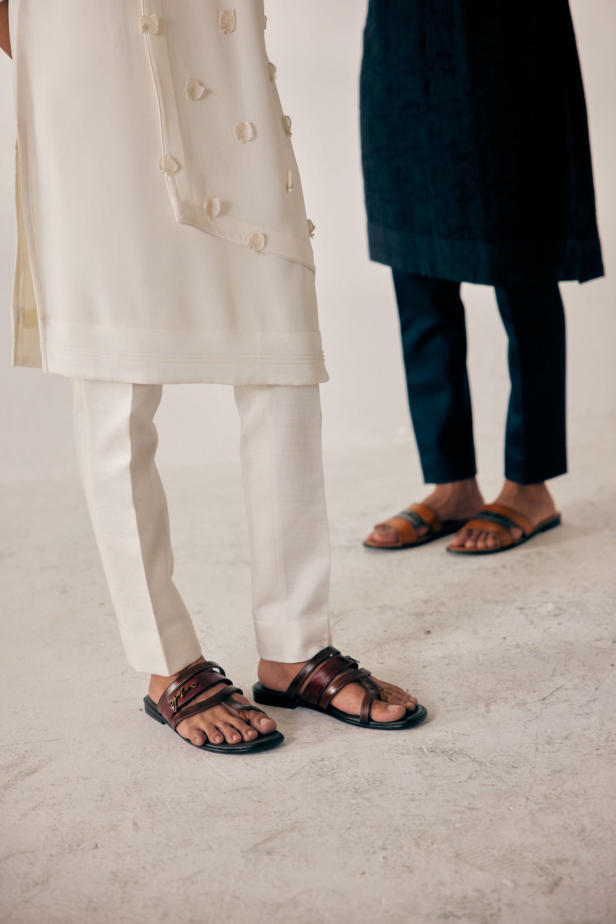 White Applique Kurta Set