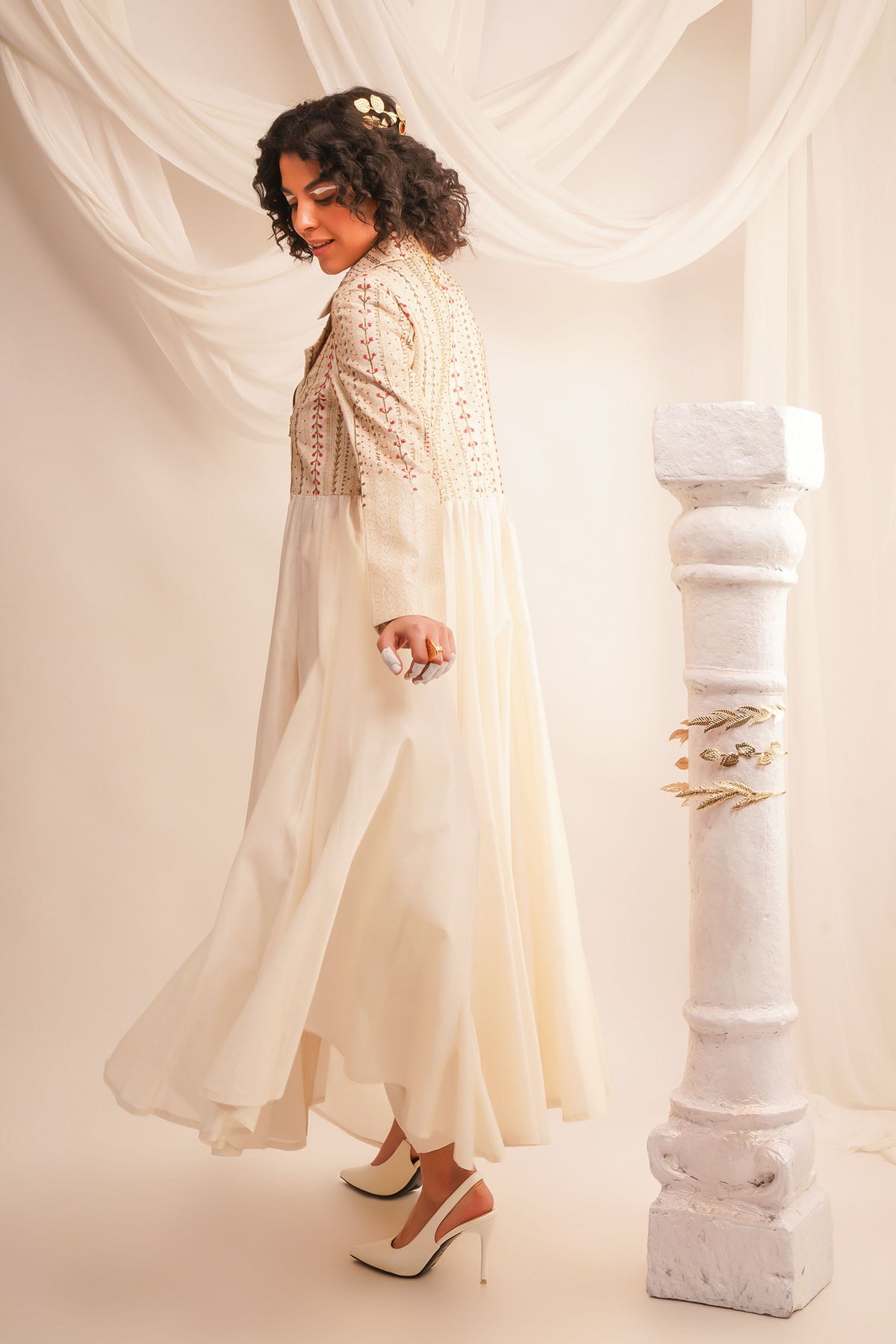 Ivory Anarkali Set