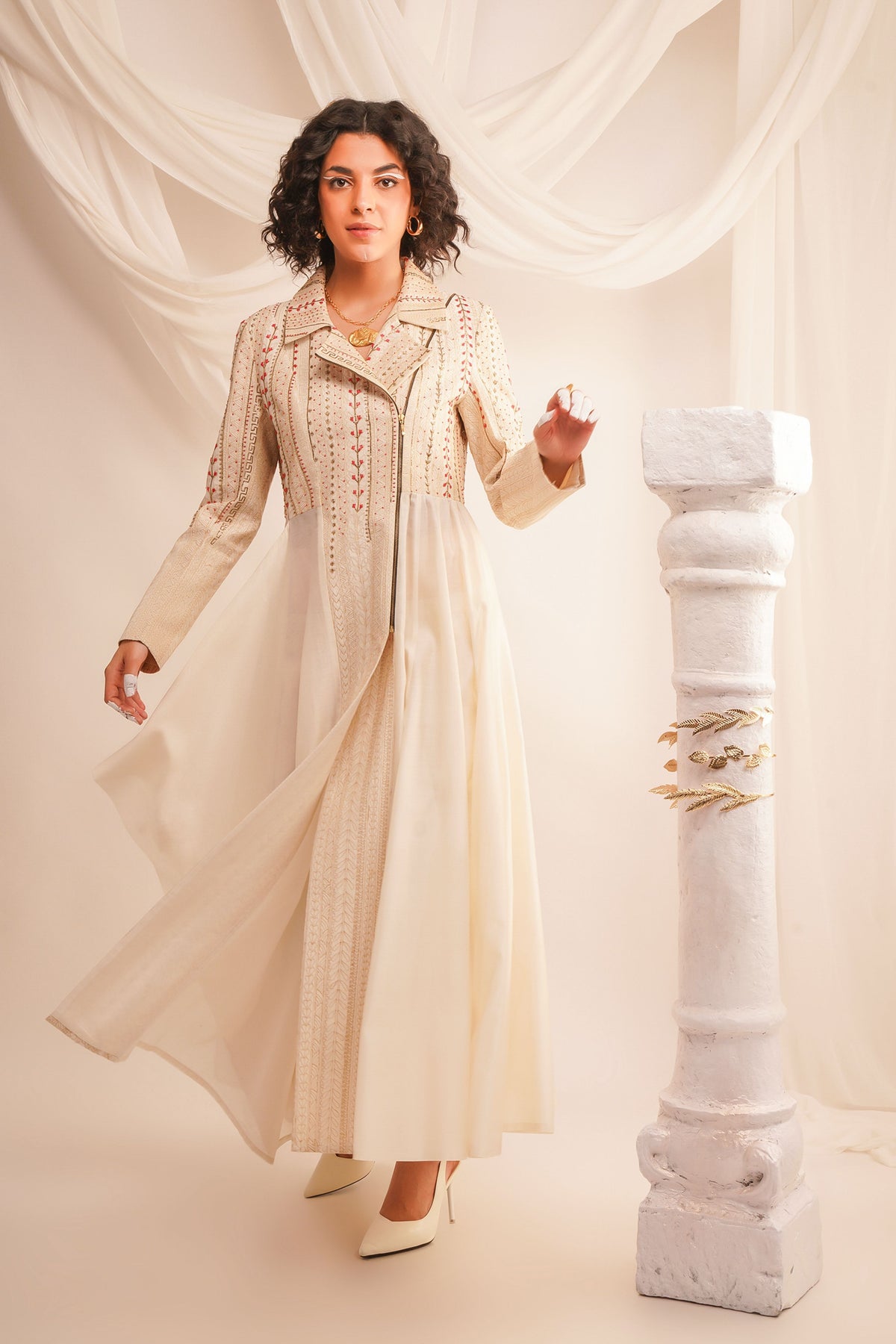 Ivory Anarkali Set