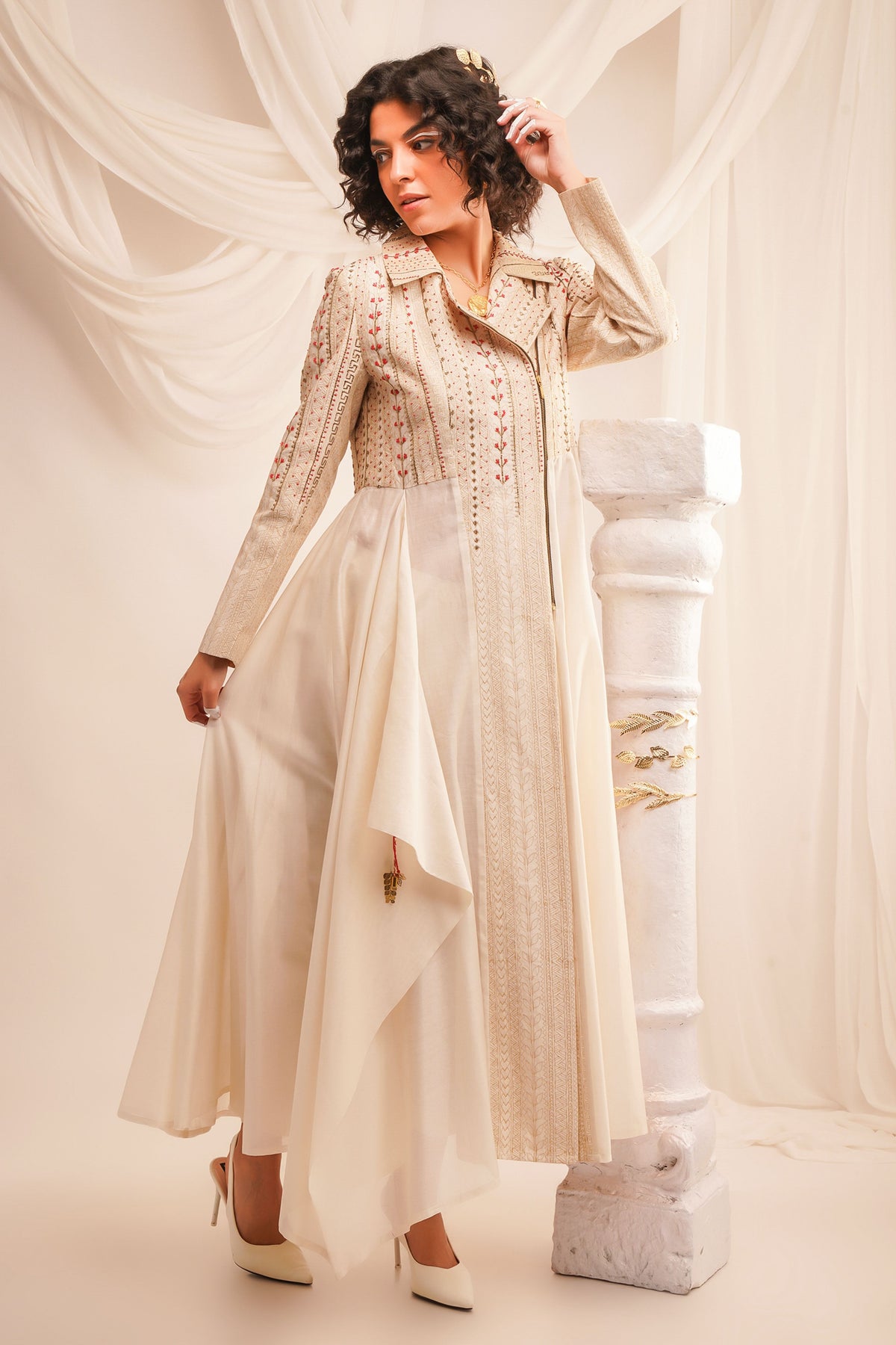 Ivory Anarkali Set