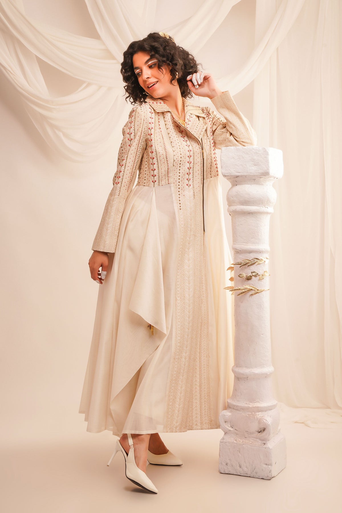 Ivory Anarkali Set