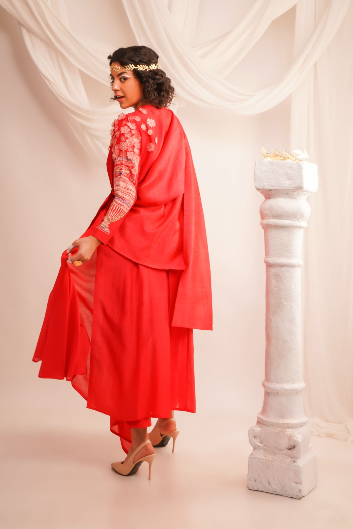 Coral Angrakha Set