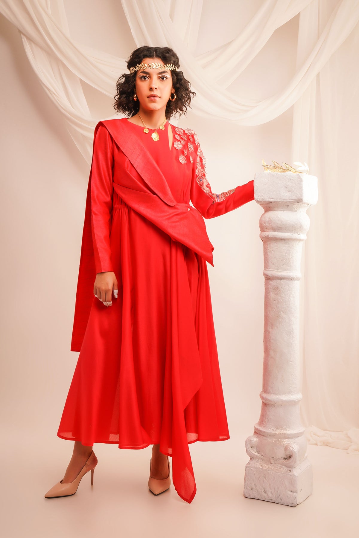 Coral Angrakha Set