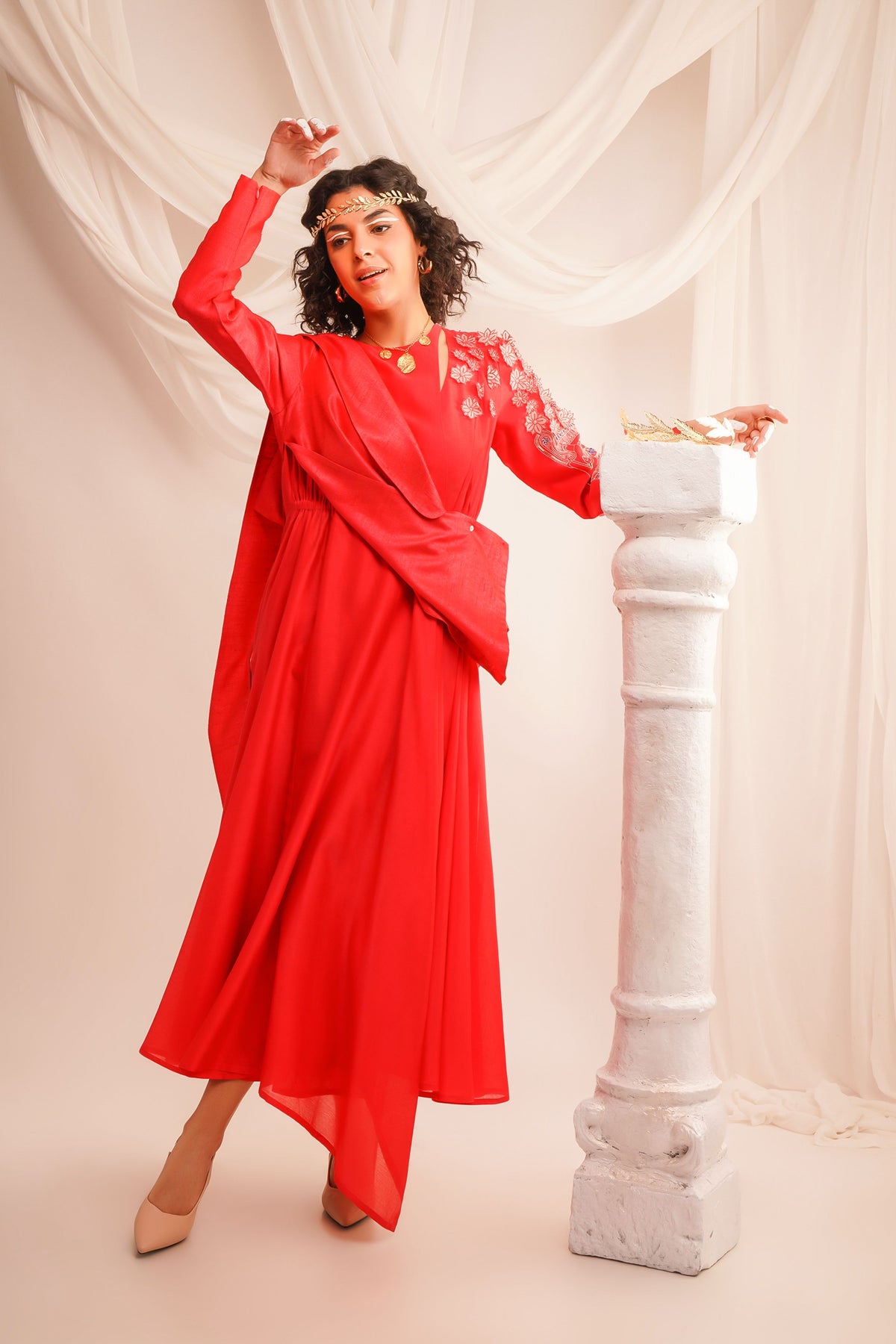 Coral Angrakha Set