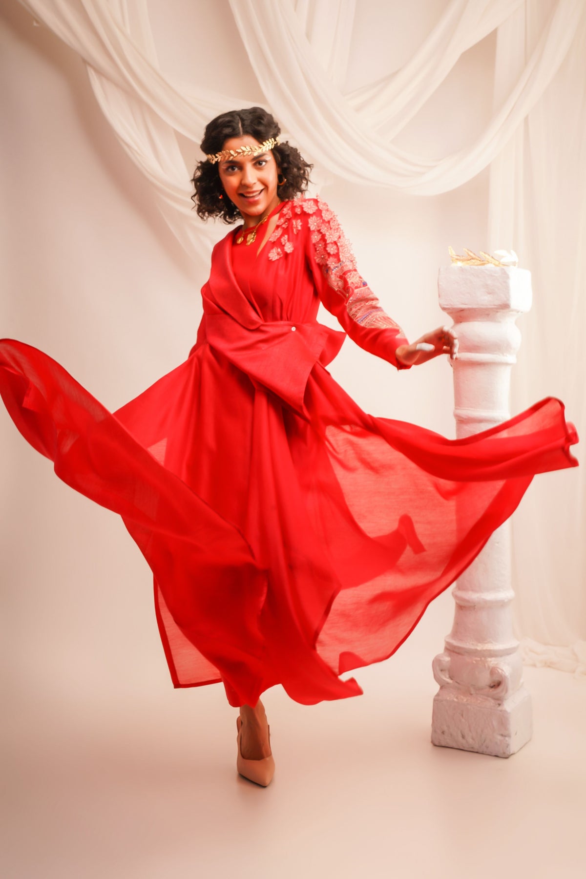 Coral Angrakha Set