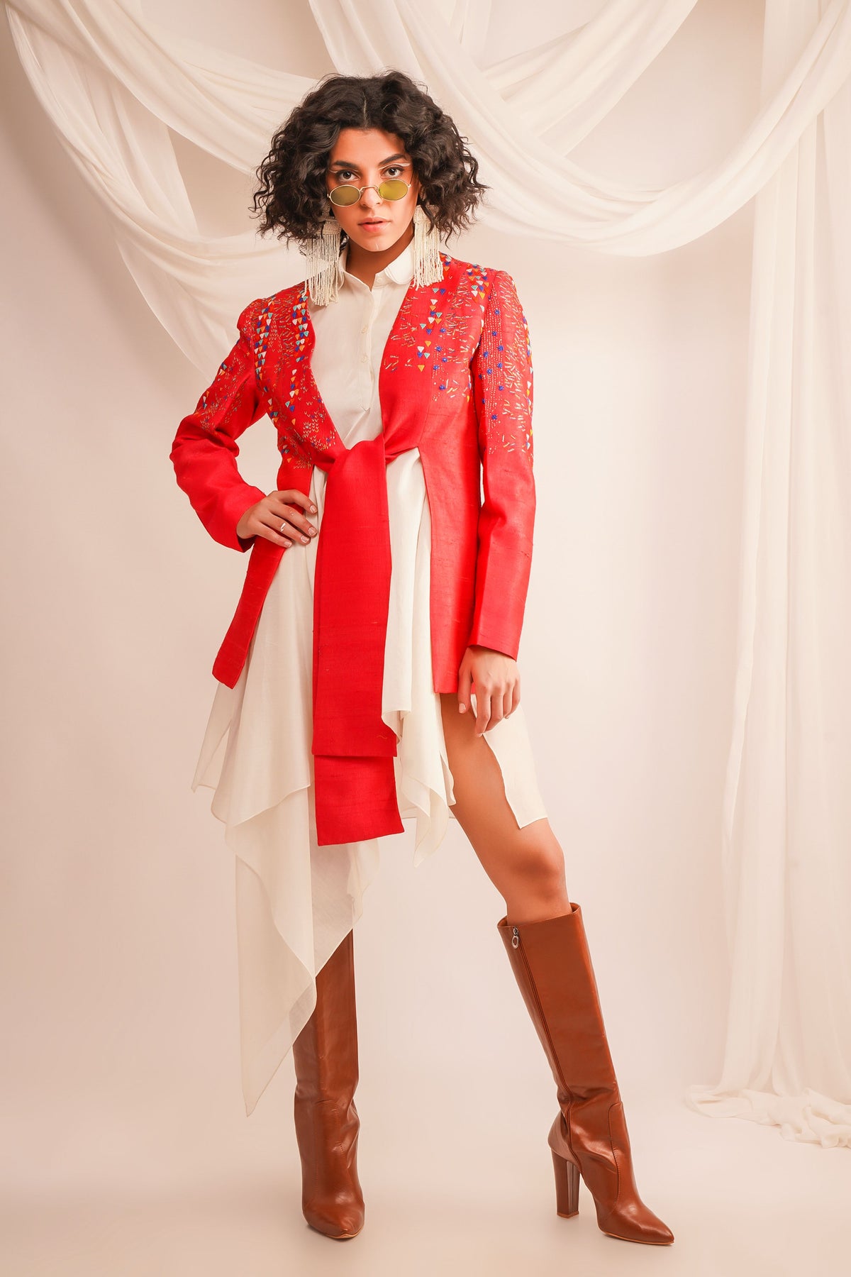 Knotted Silk Jacket Set