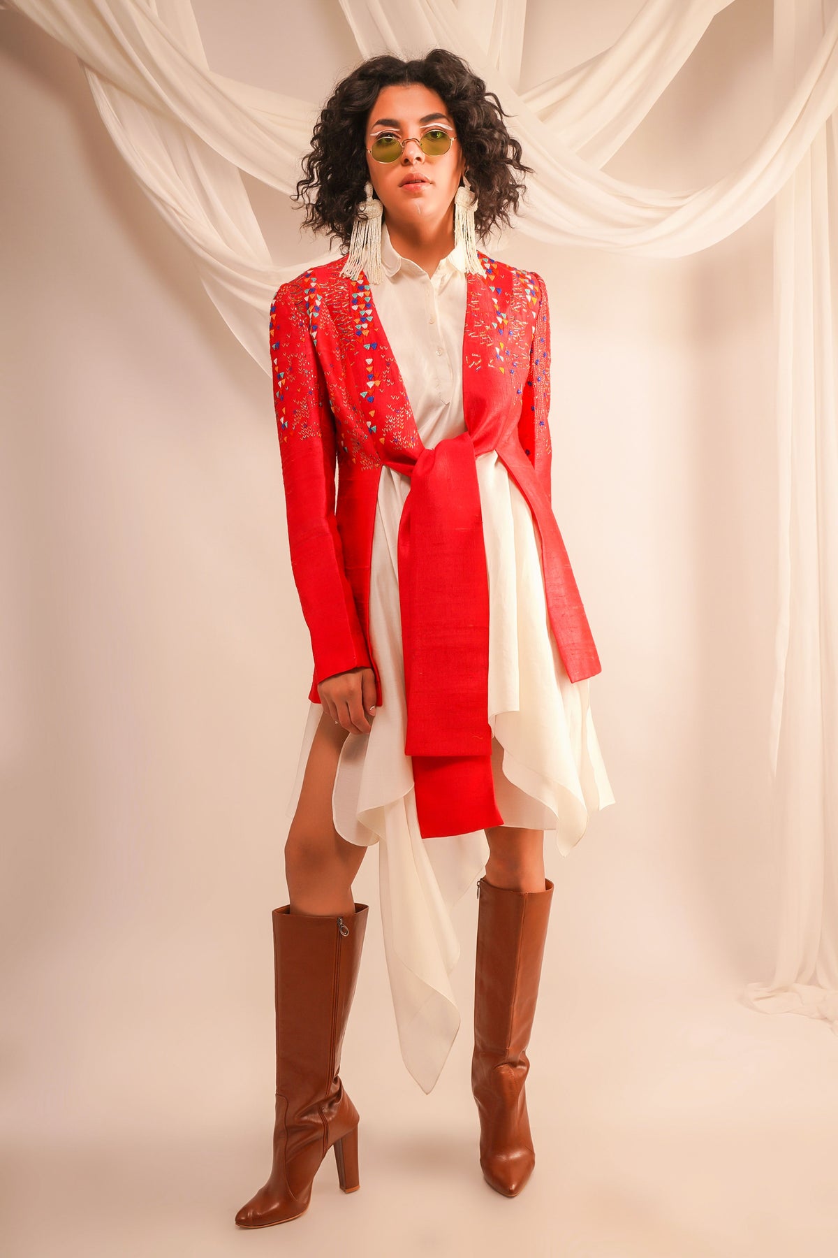 Knotted Silk Jacket Set