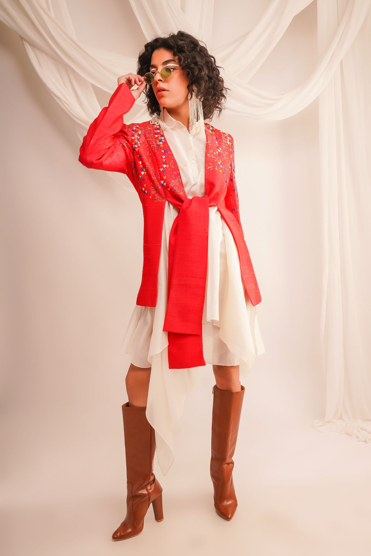 Knotted Silk Jacket Set