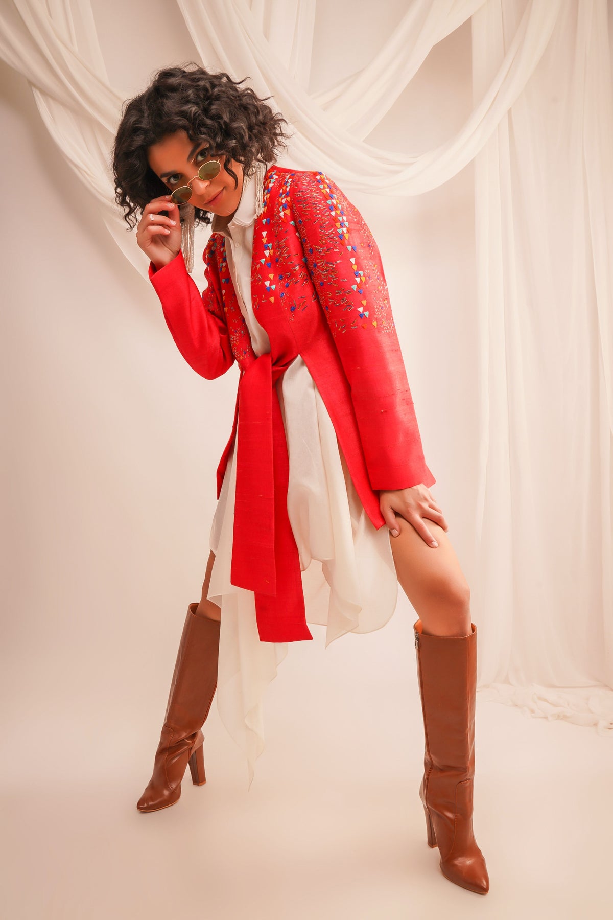 Knotted Silk Jacket Set