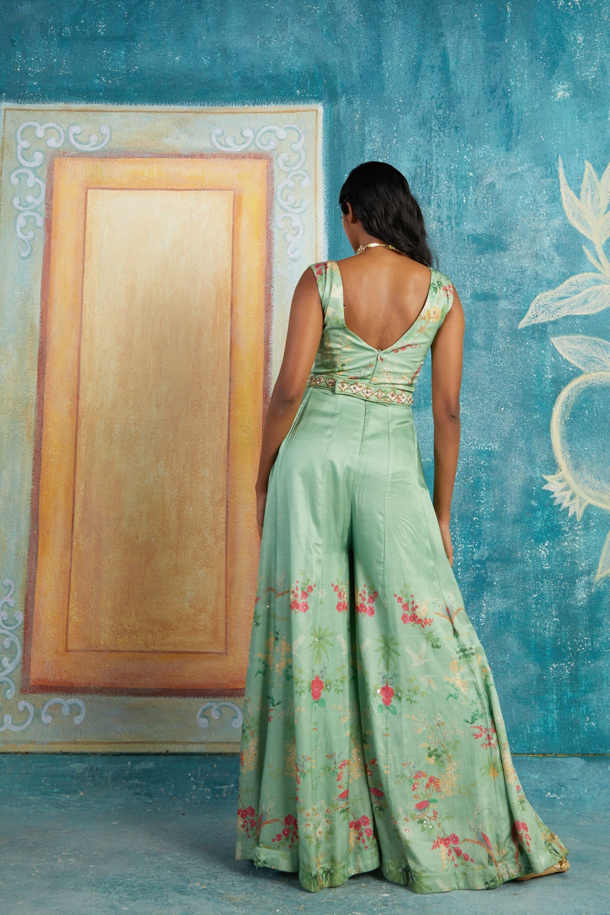 Mint printed jumpsuit