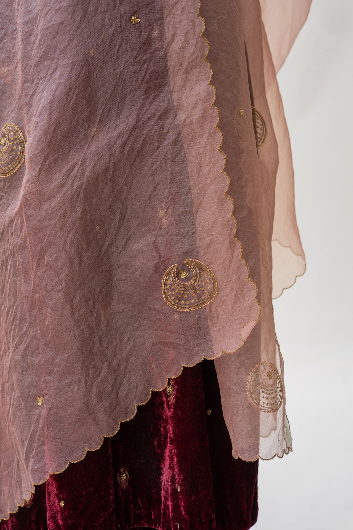 Pearl pink chand odhani