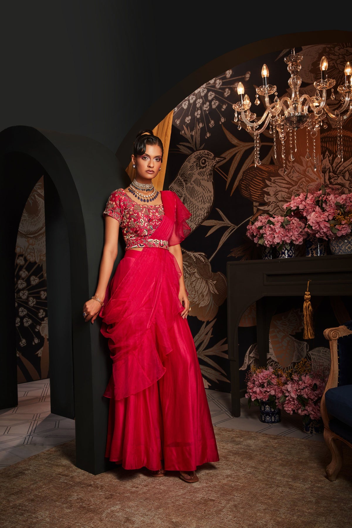 Ruffle Drape Sari