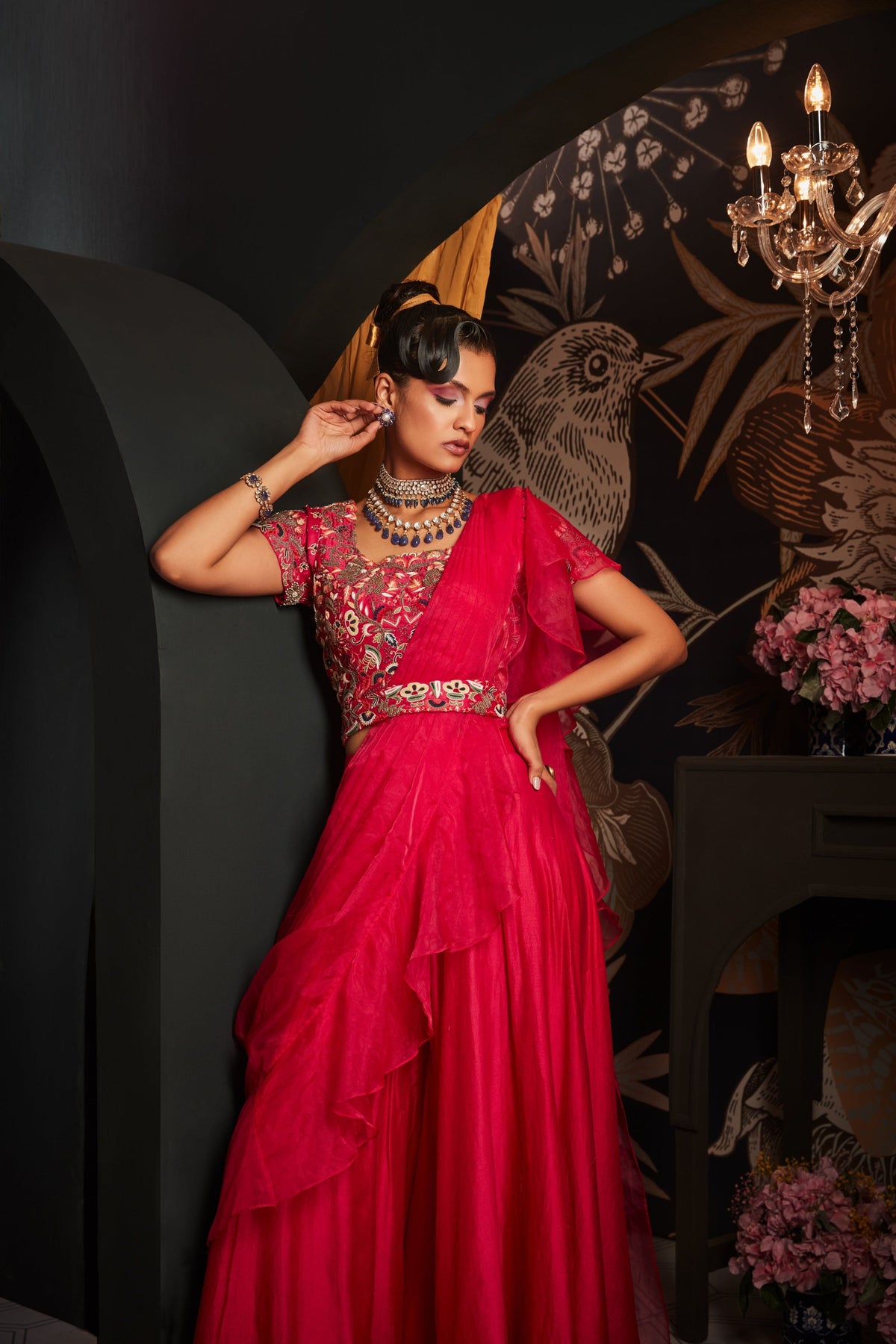Ruffle Drape Sari