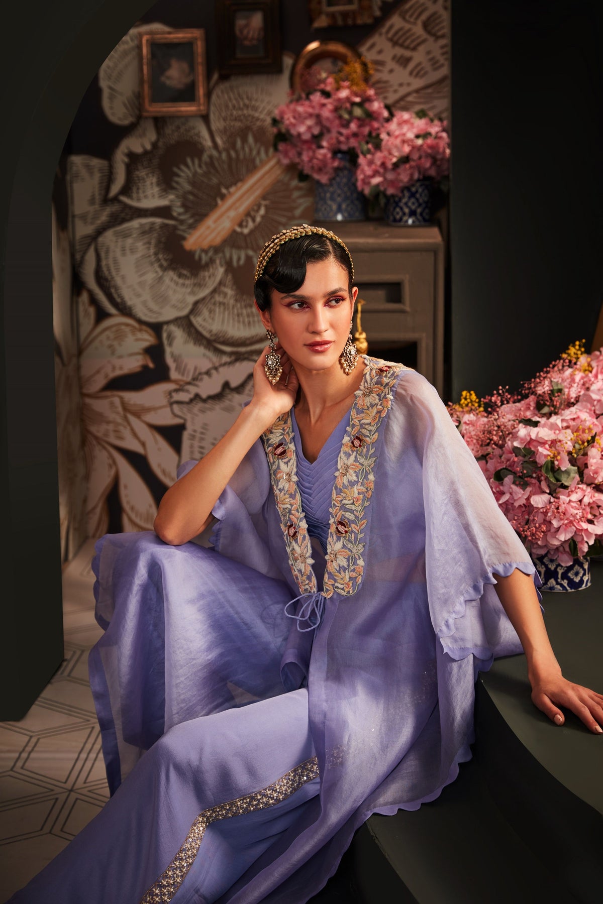Purple Kaftan Set