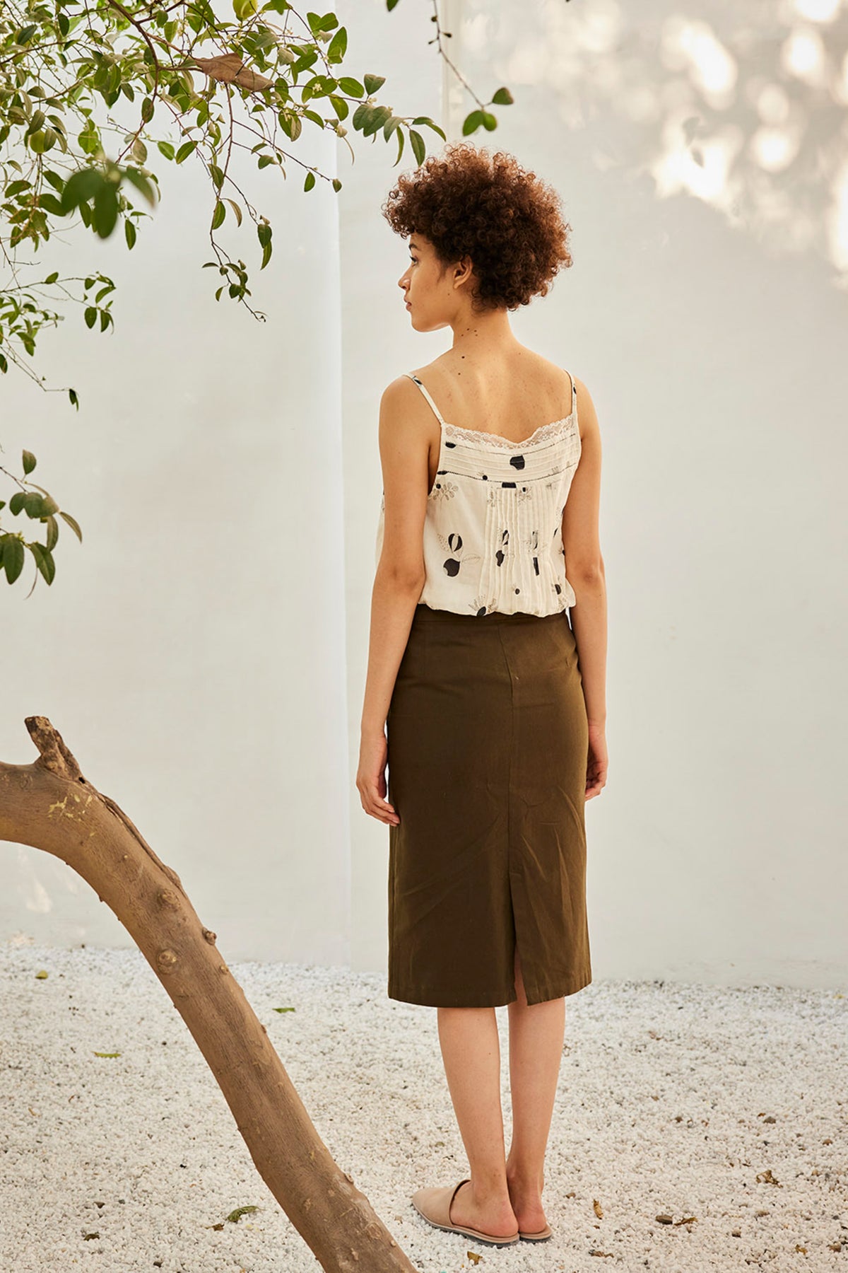 Olive pencil skirt