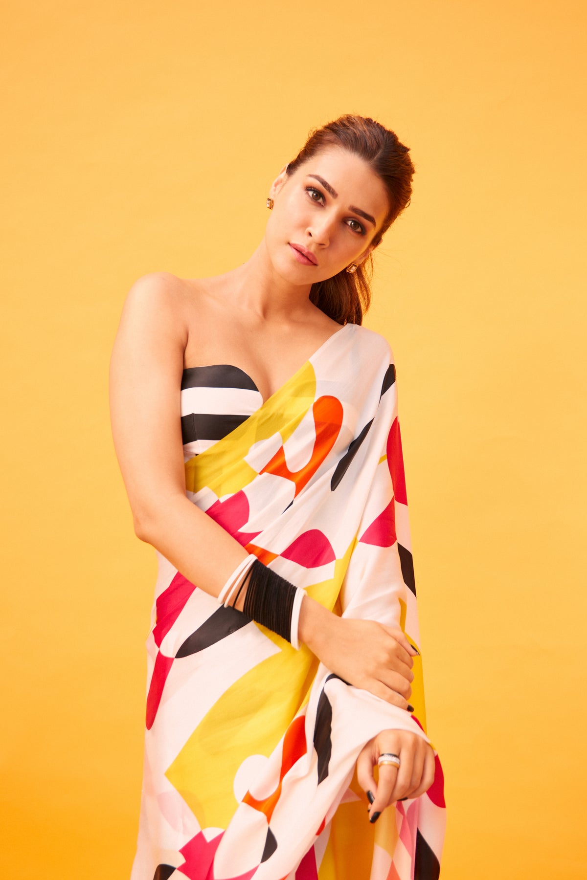 Neon cluster saree