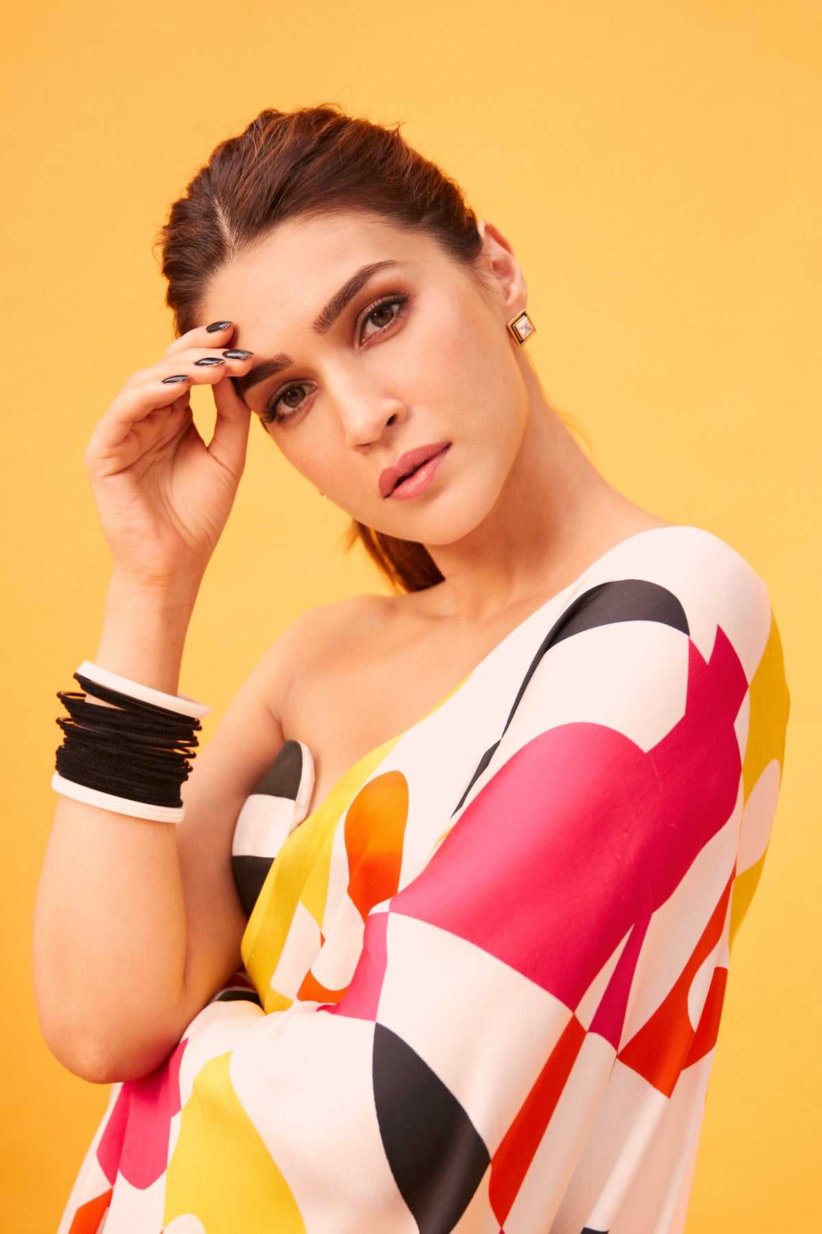 Neon cluster saree