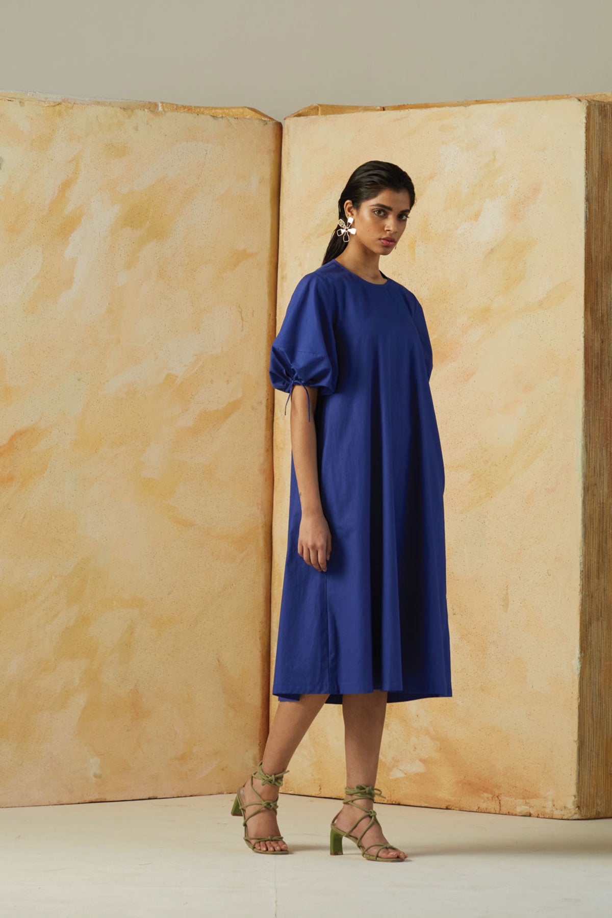 Margo blue solid dress