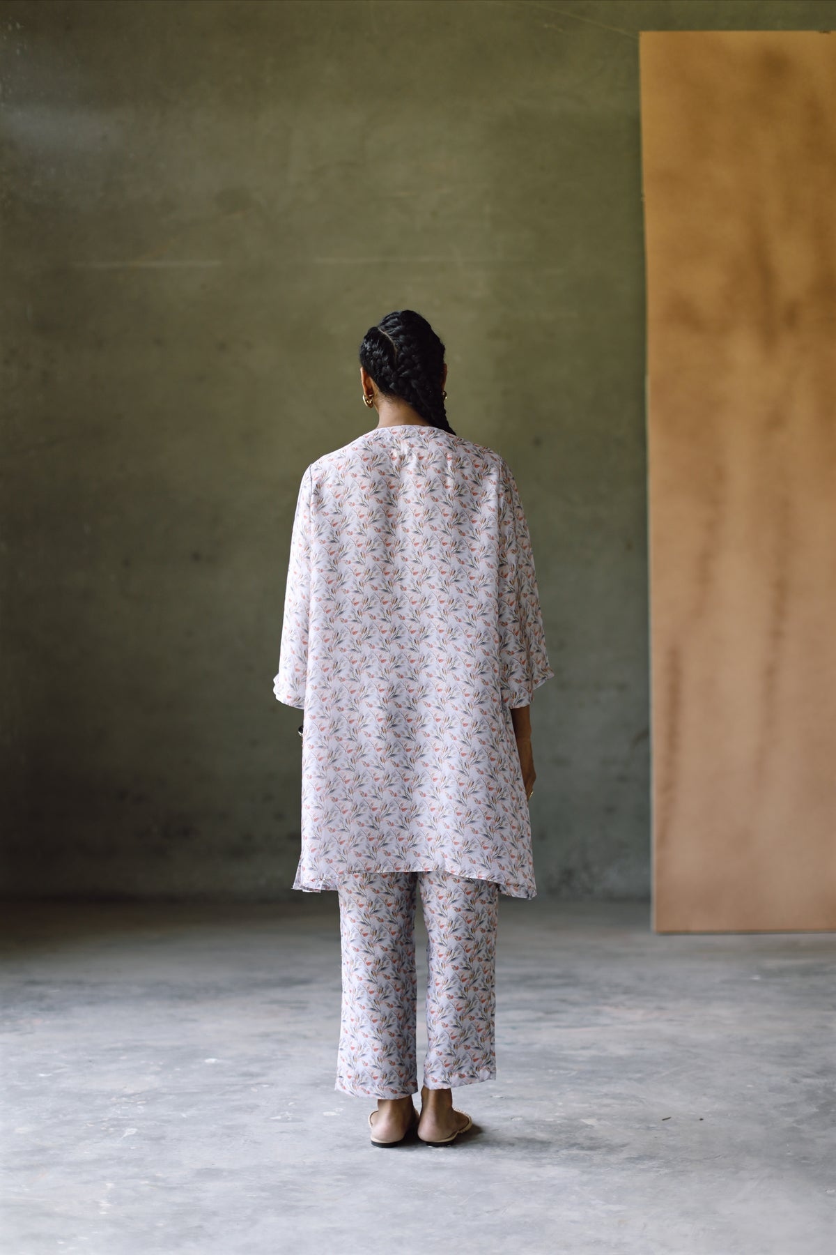 Oxford V Emb Kurta  &amp; Pant Co-Ord Set