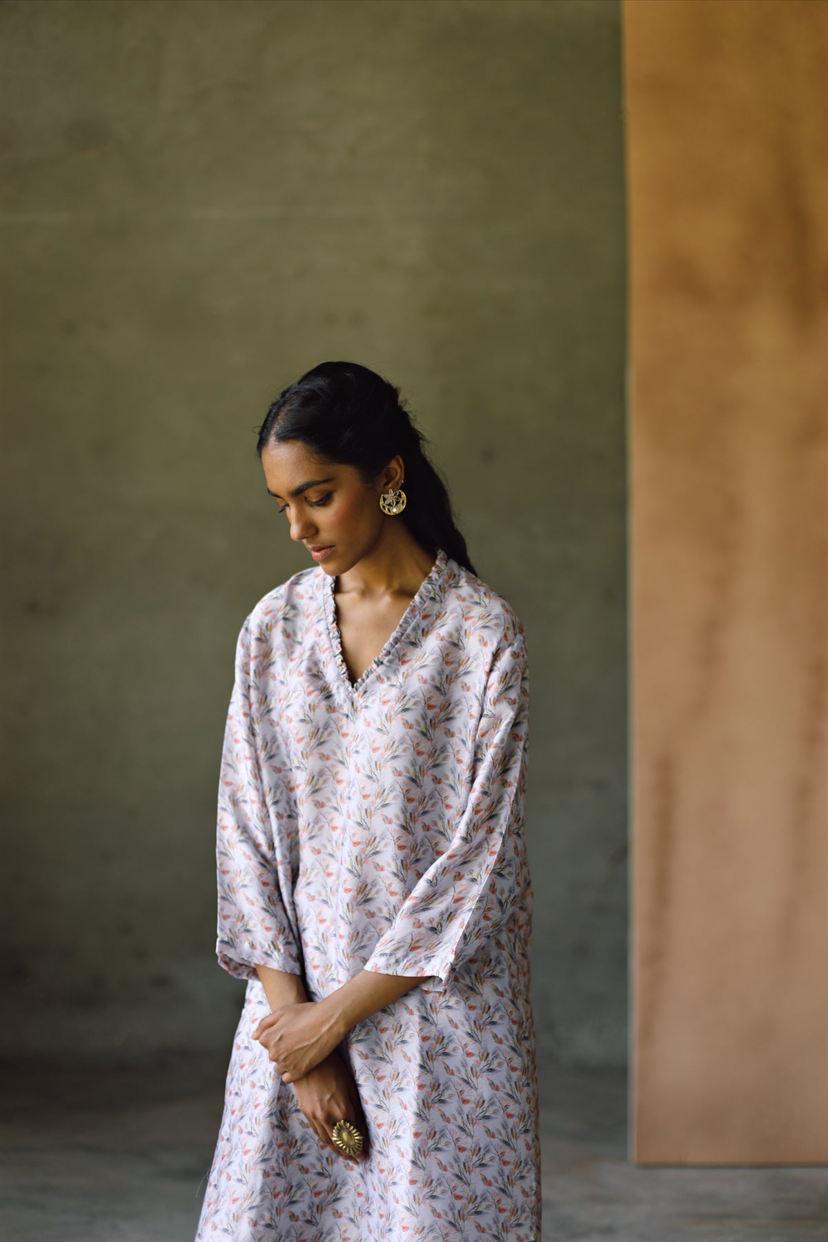 Oxford Frill Kurta  &amp; Pant Co-Ord Set