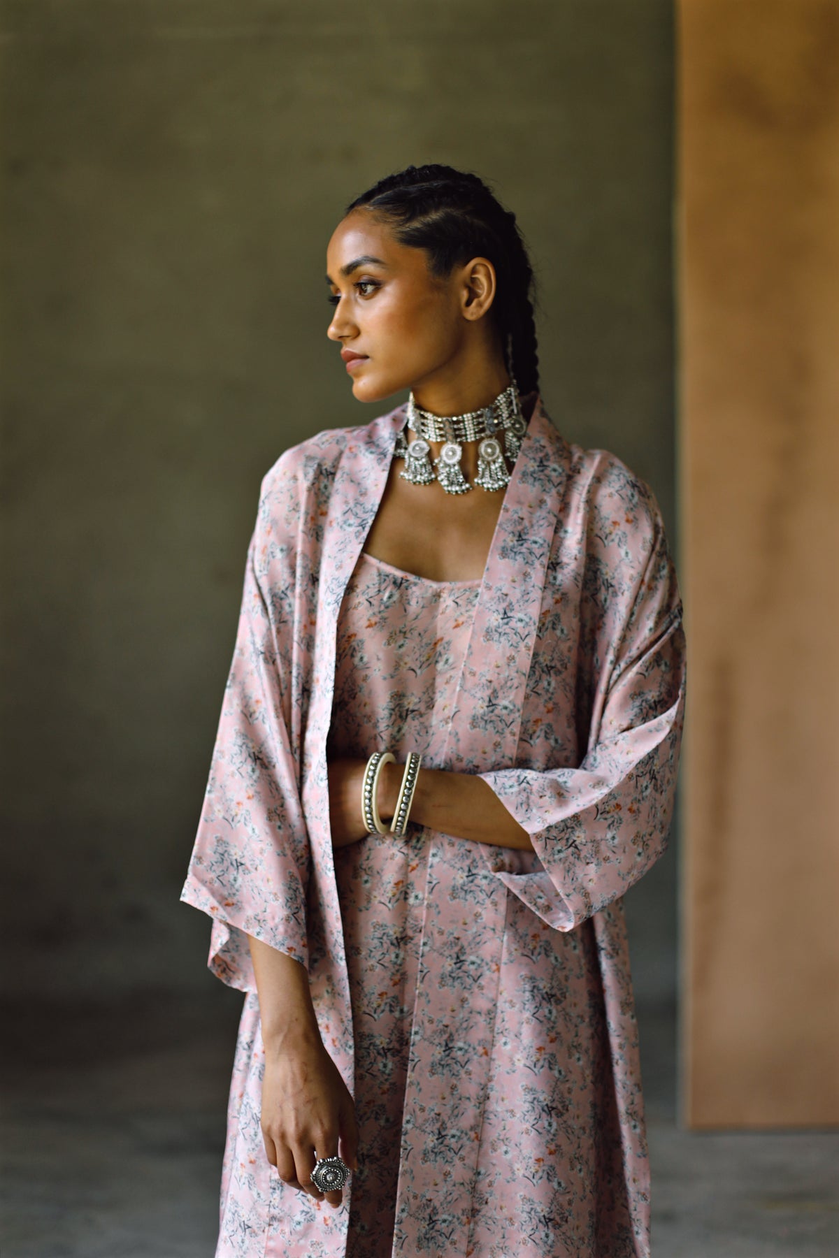 Melon Slip Dress +cape