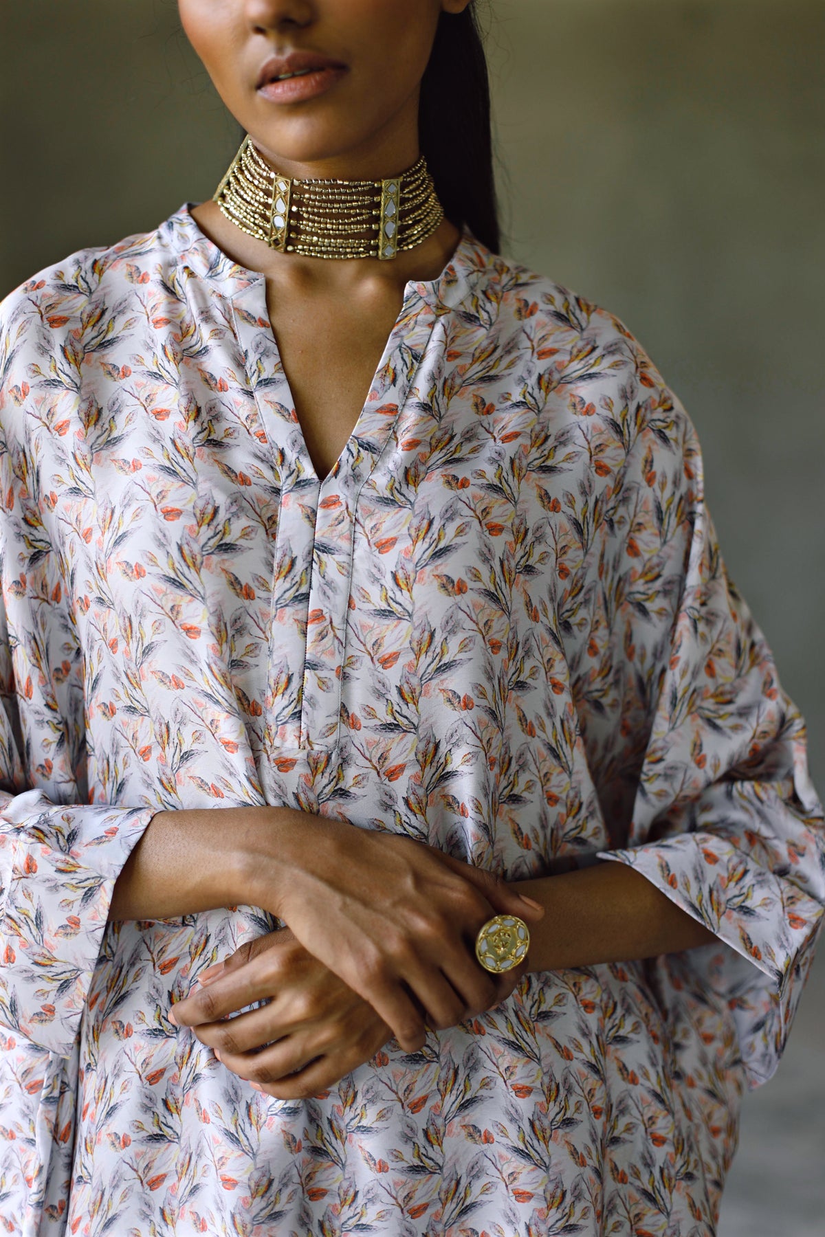 Oxford Short Kaftan  &amp; Pant Co-Ord Set