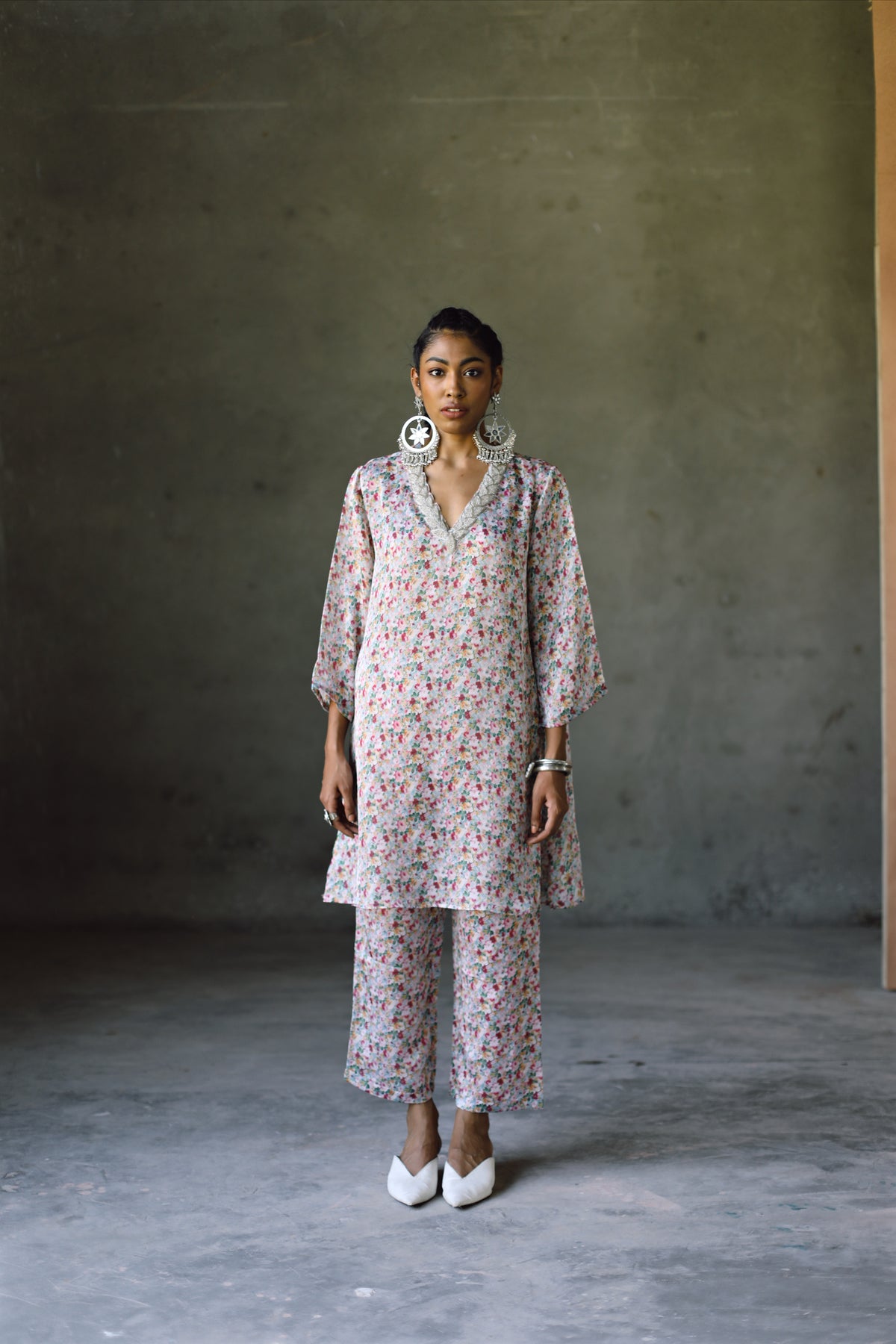 Milano V Emb Kurta  &amp; Pant Co-Ord Set