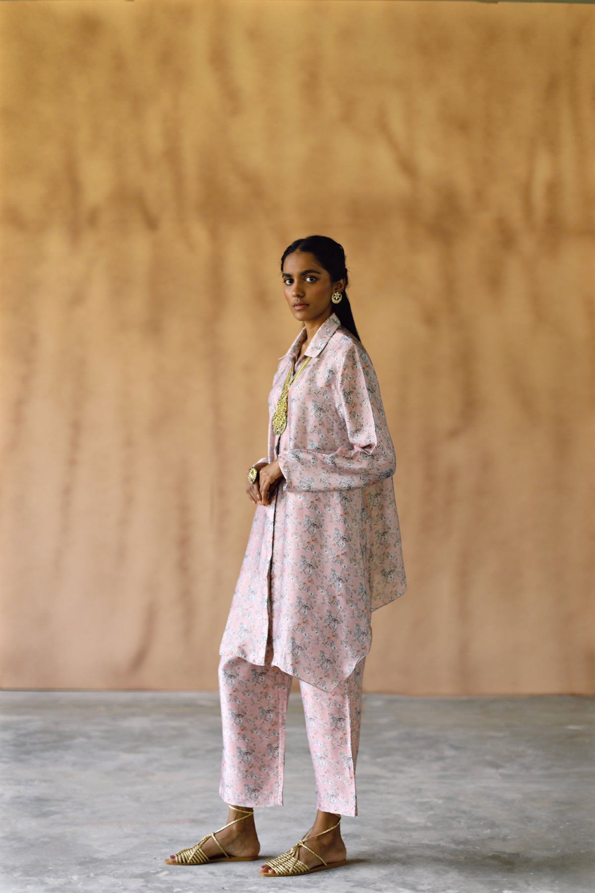 Melon Low Back Shirt &amp; Pant Co-Ord Set