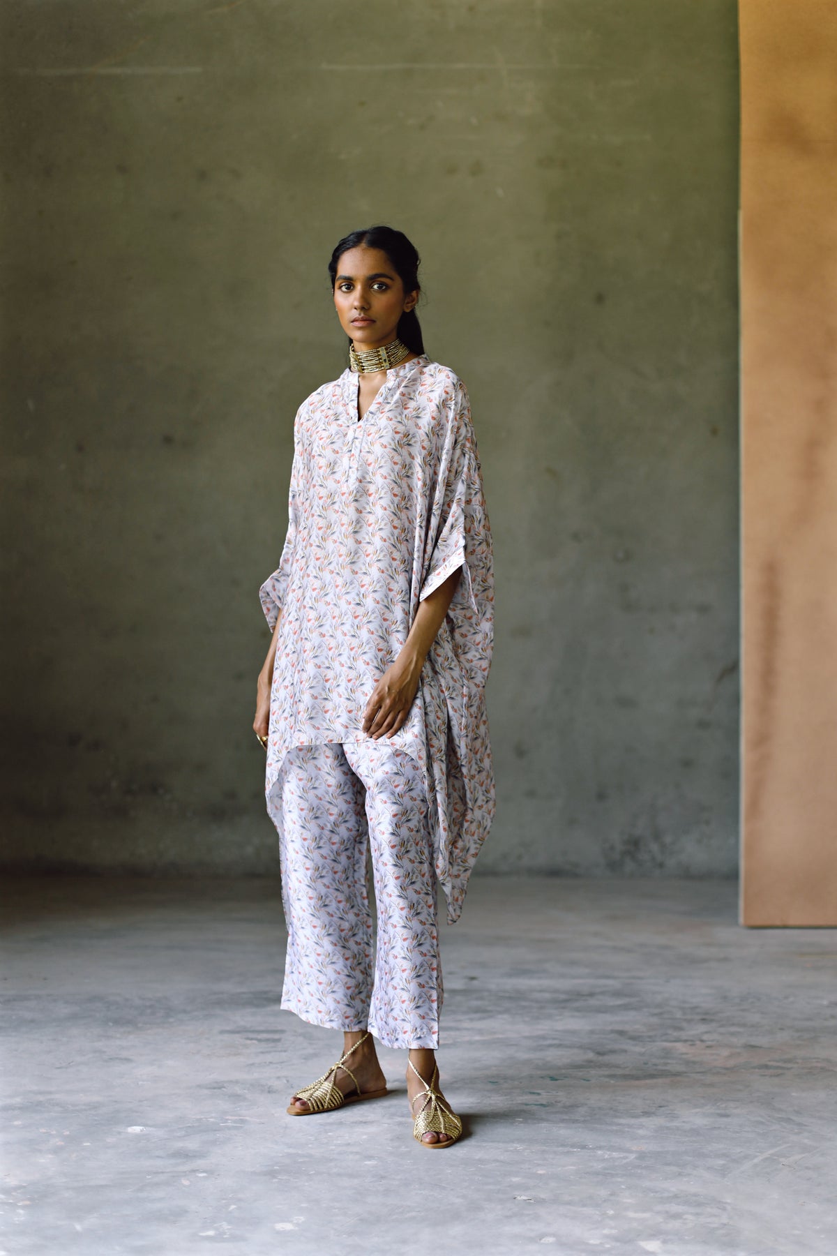 Oxford Short Kaftan  &amp; Pant Co-Ord Set