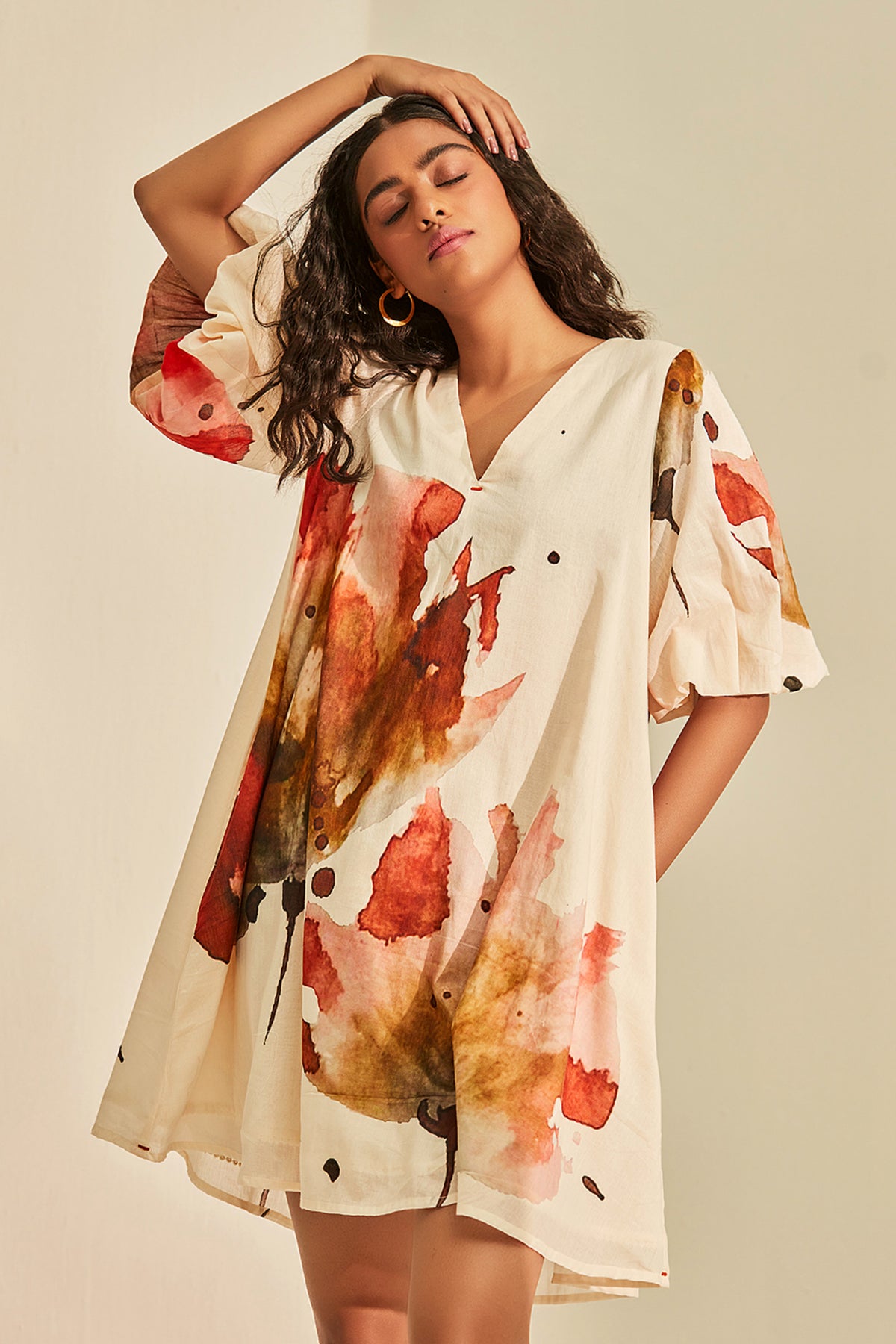 Wild Poppies Off White Dress