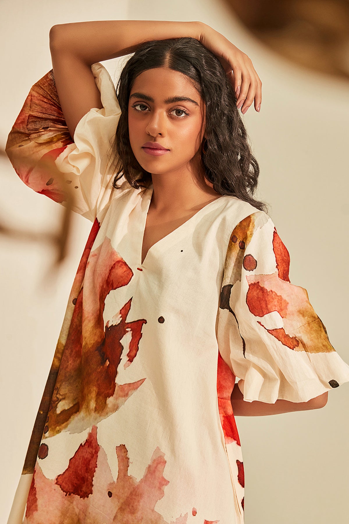 Wild Poppies Off White Dress