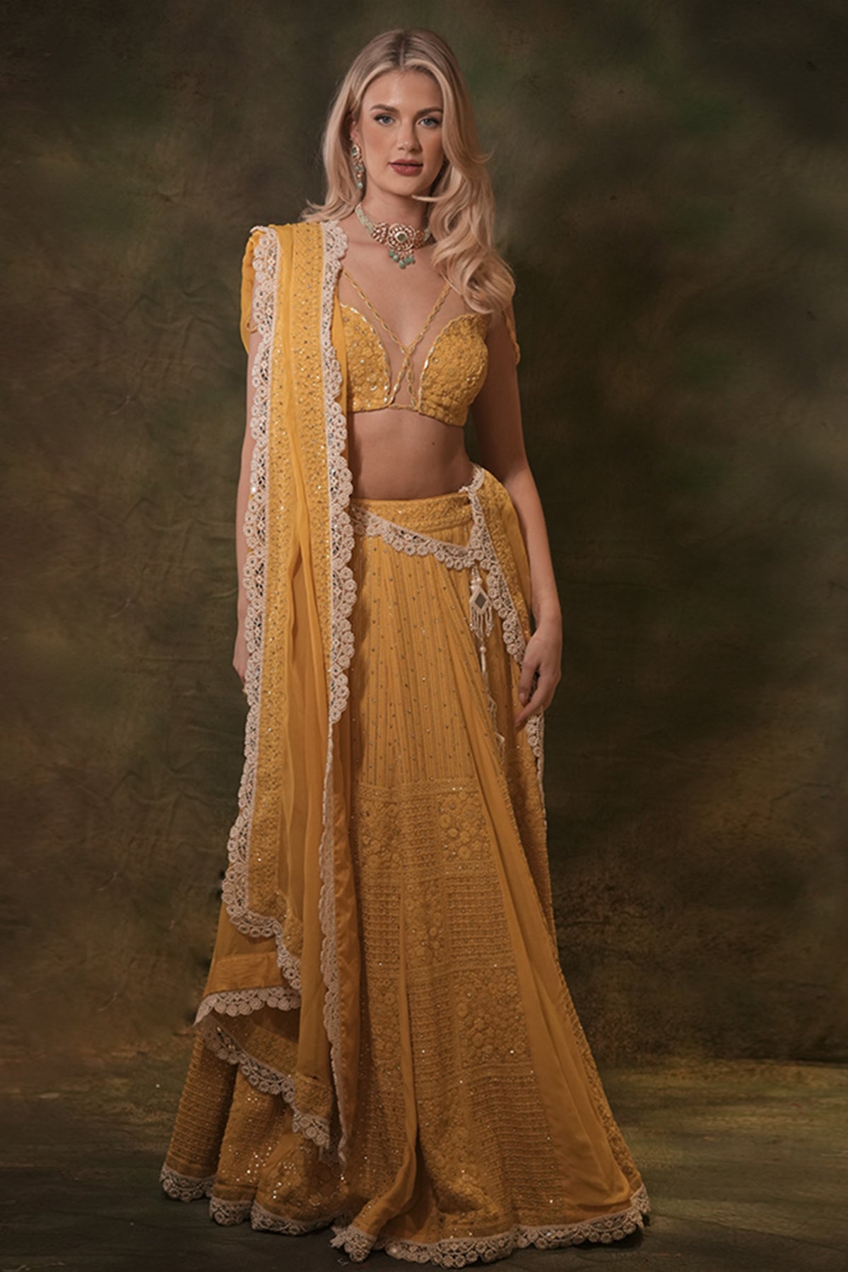 Sunshine Lucknowi Lehenga Set