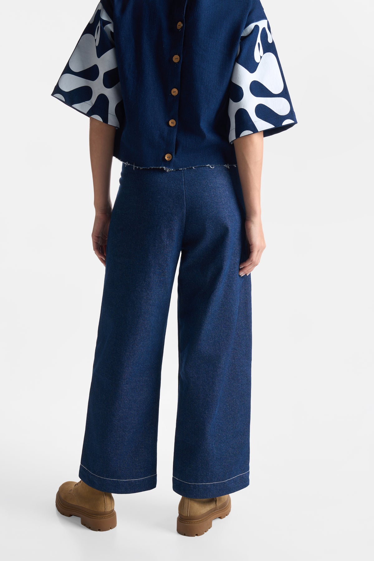 Denim Pleat Pants