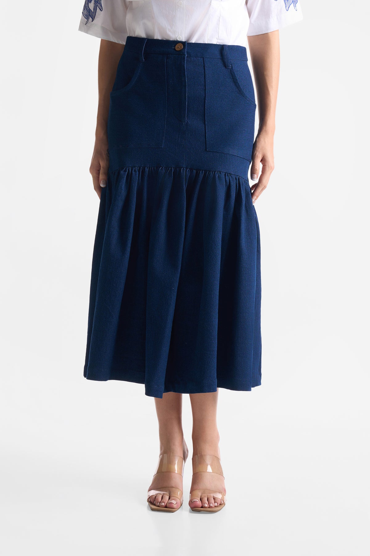 Denim Gather Skirt